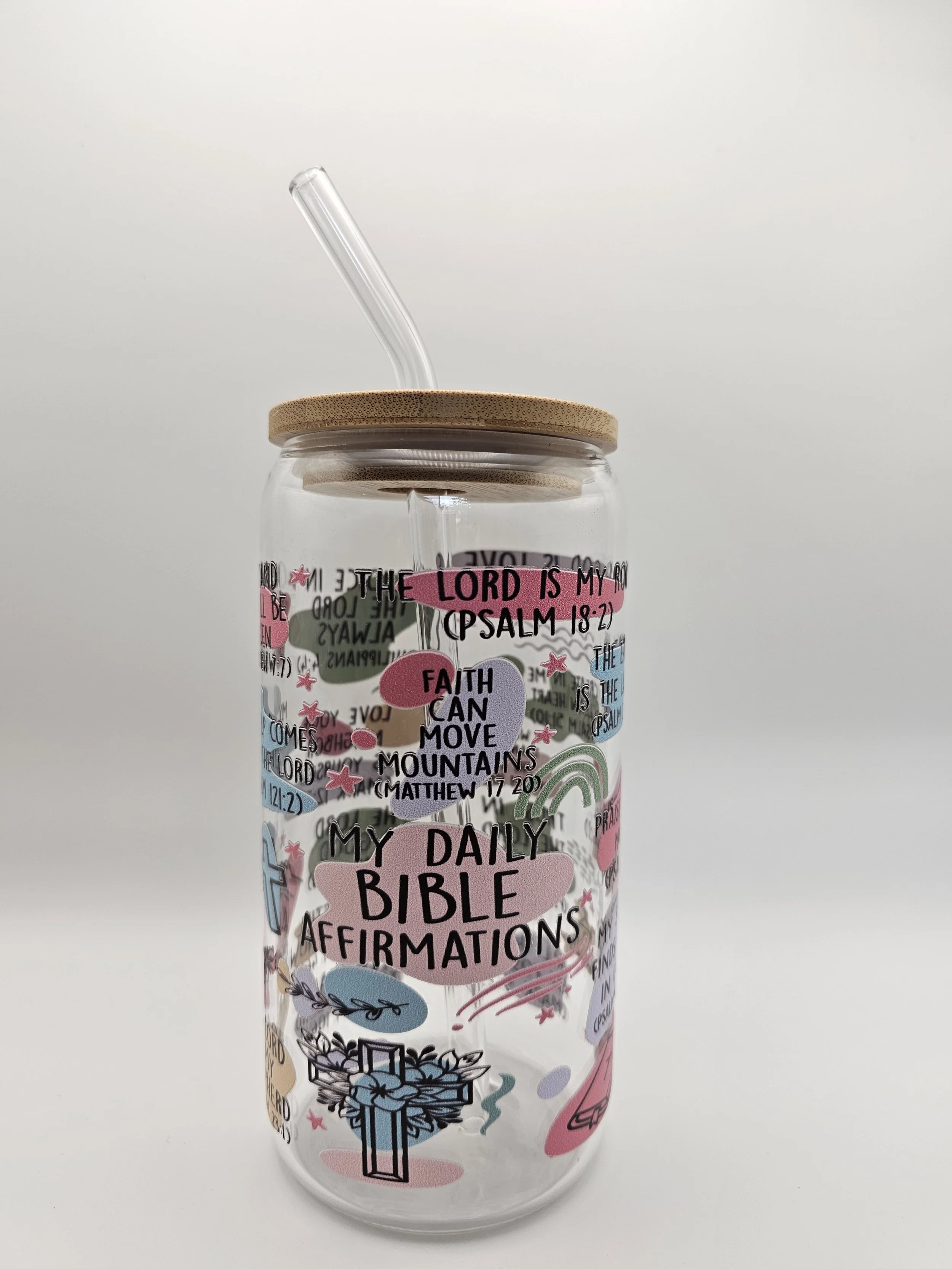 Bible Affirmation Glass Tumbler
