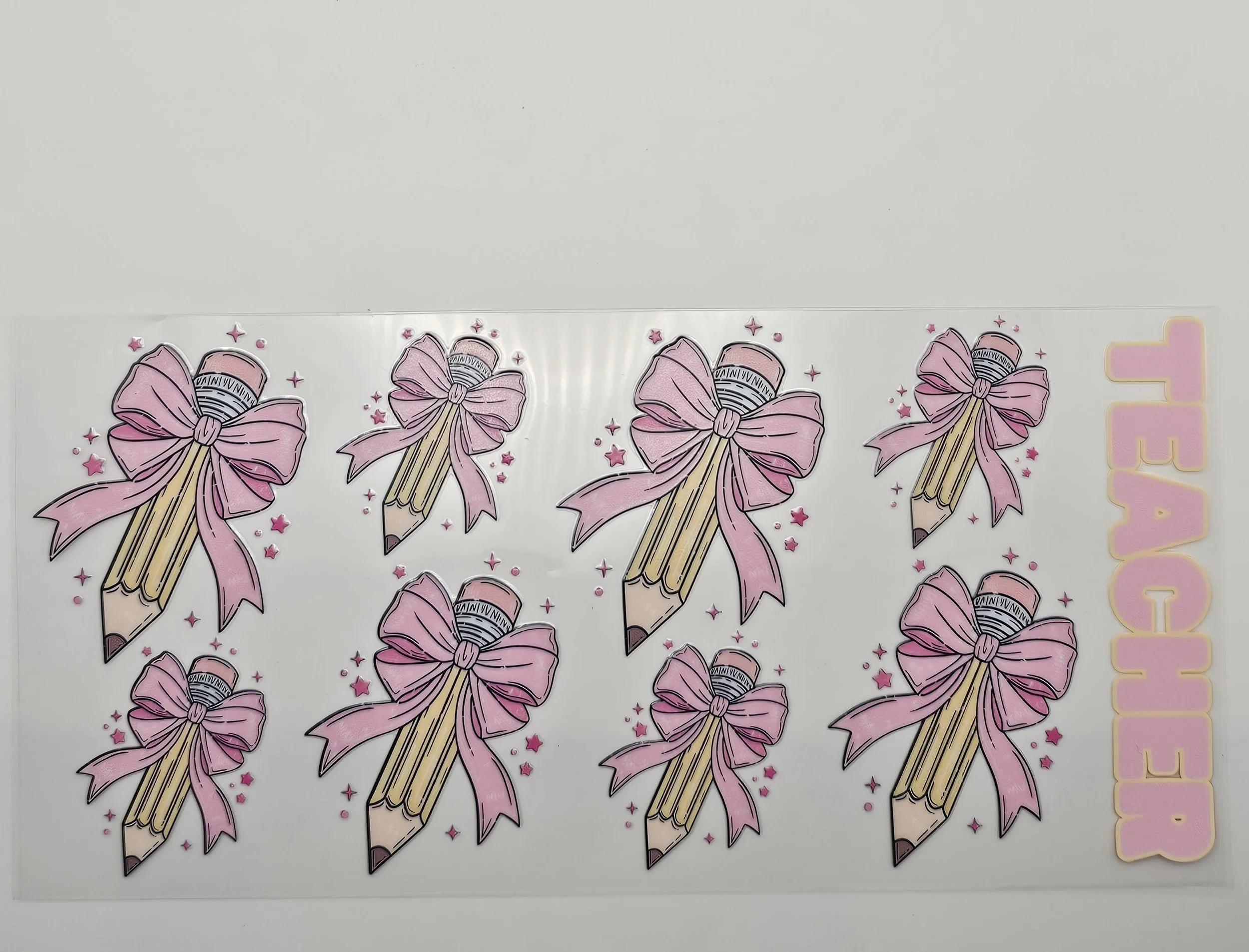 Pretty in Pink Teacher - 16oz UV DTF wrap