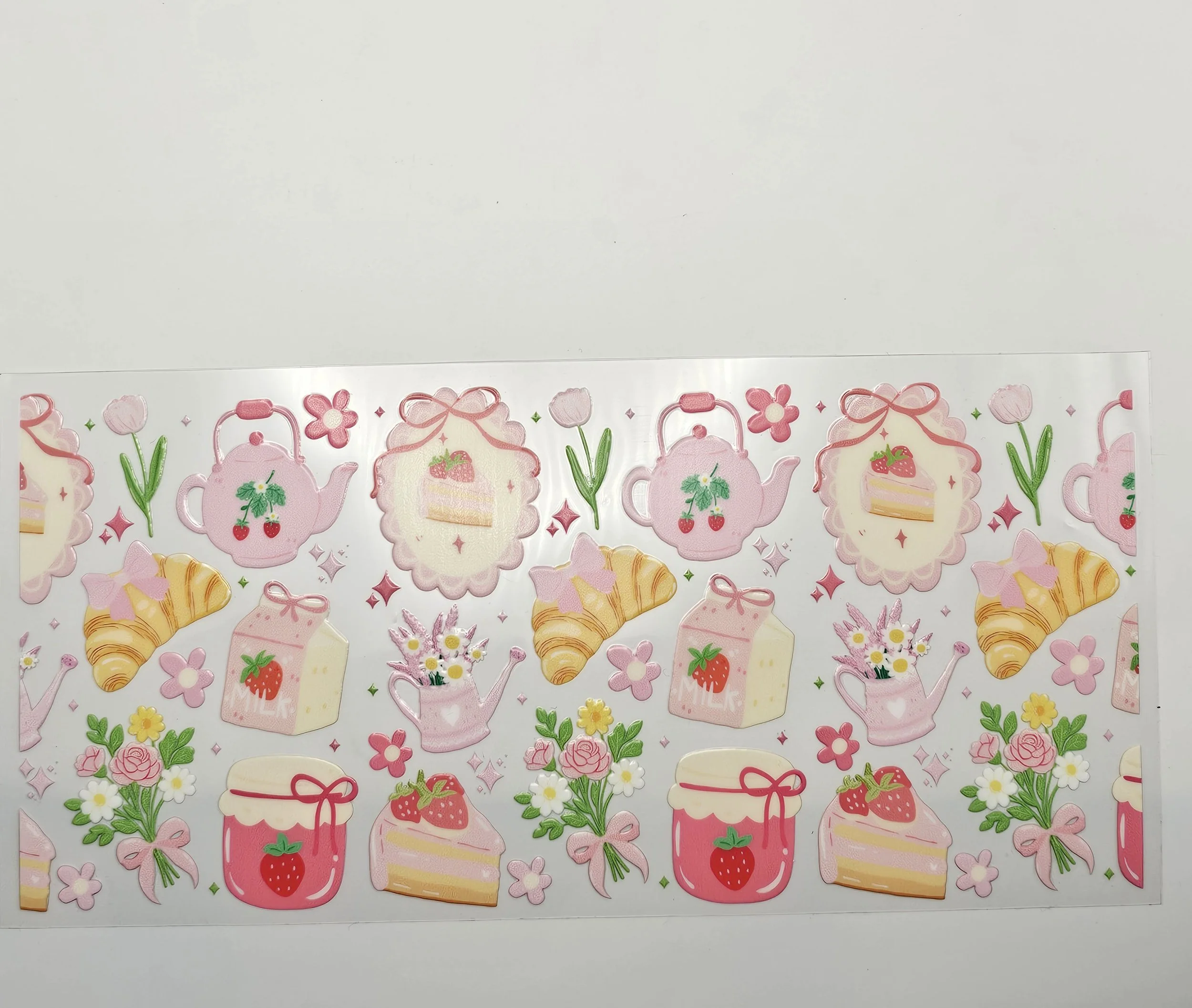 Strawberry Tea Party - 16oz UV DTF wrap