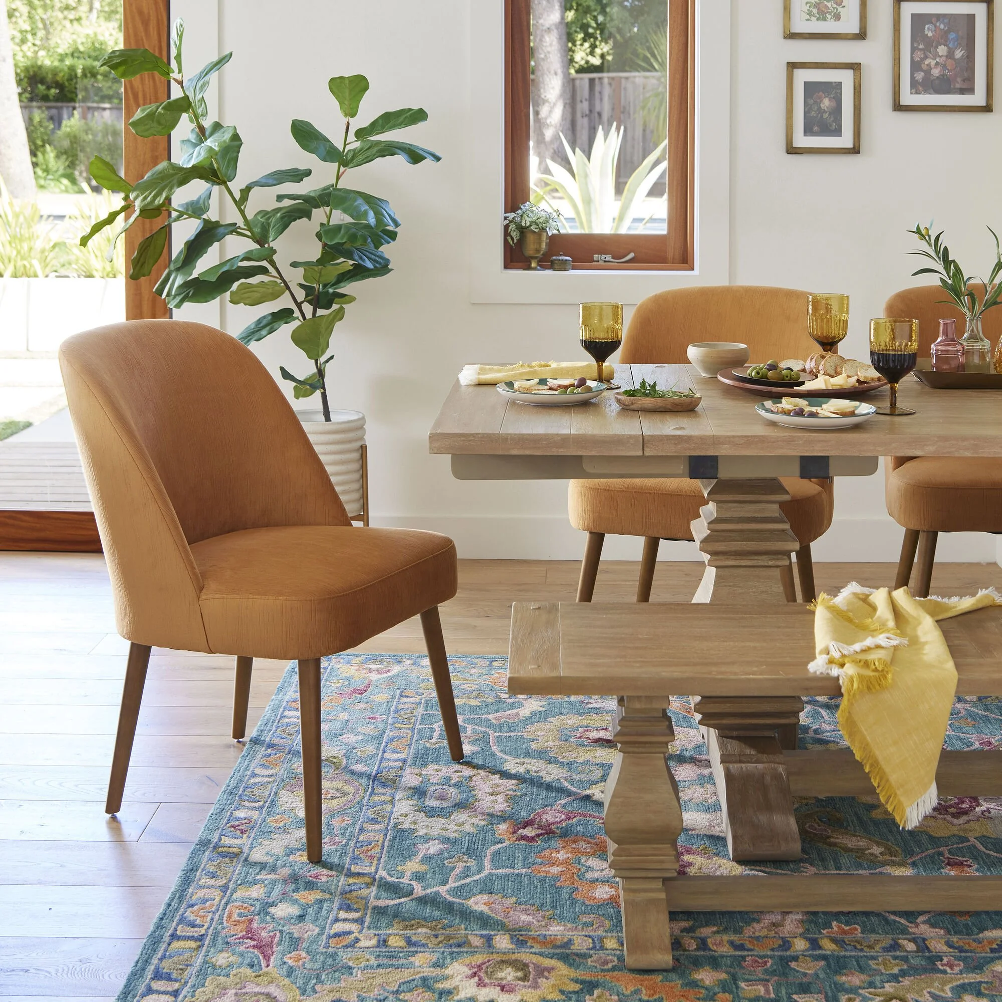 Floral Wool Area Rug