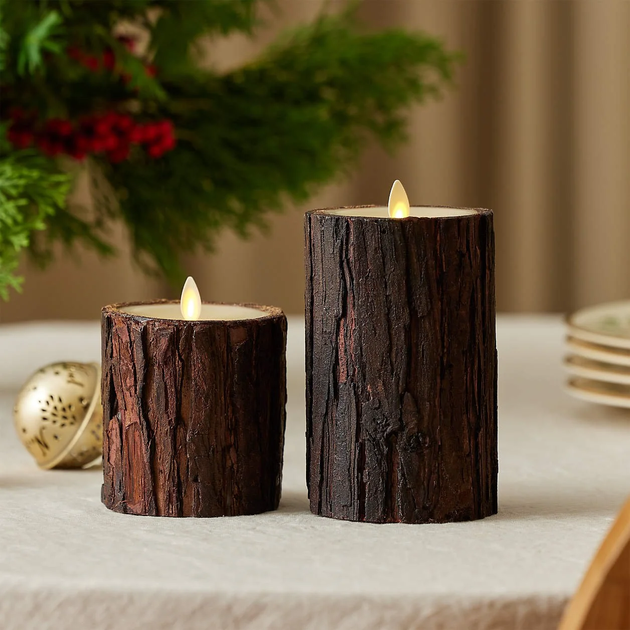 Flicker Flameless Small Bark Candle