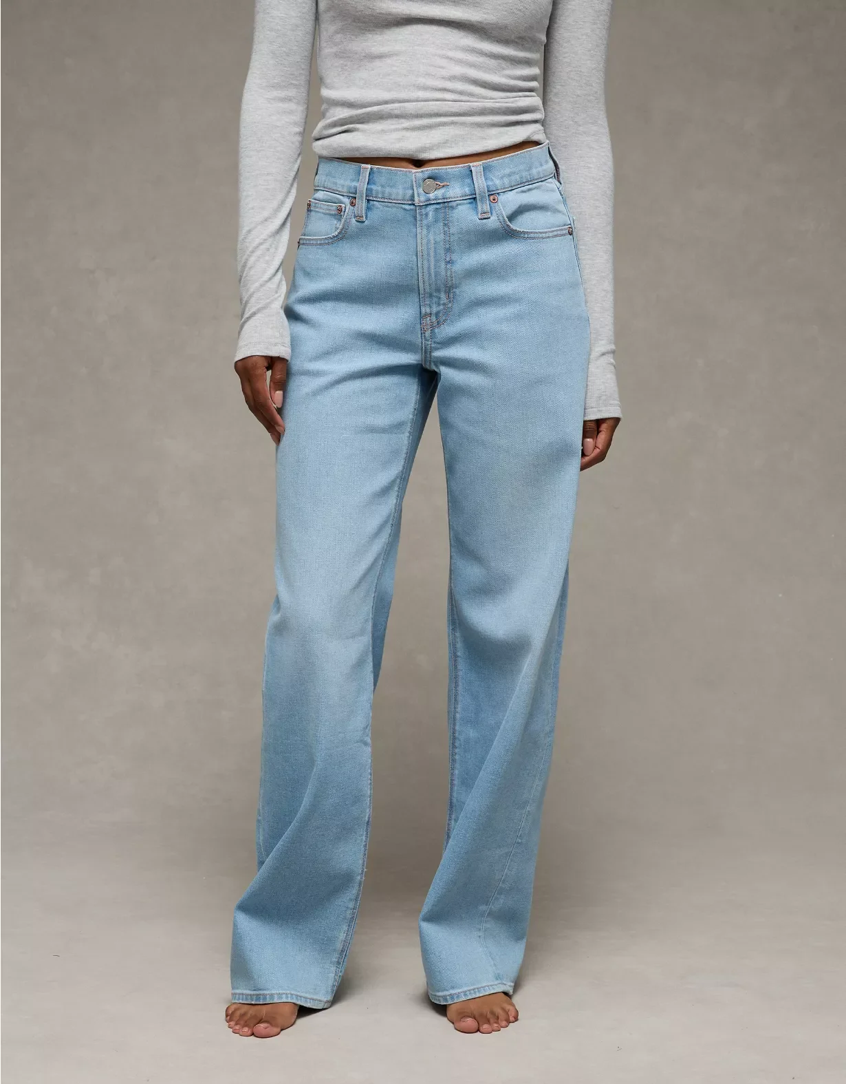 Stretch High-Waisted Stovepipe Jean