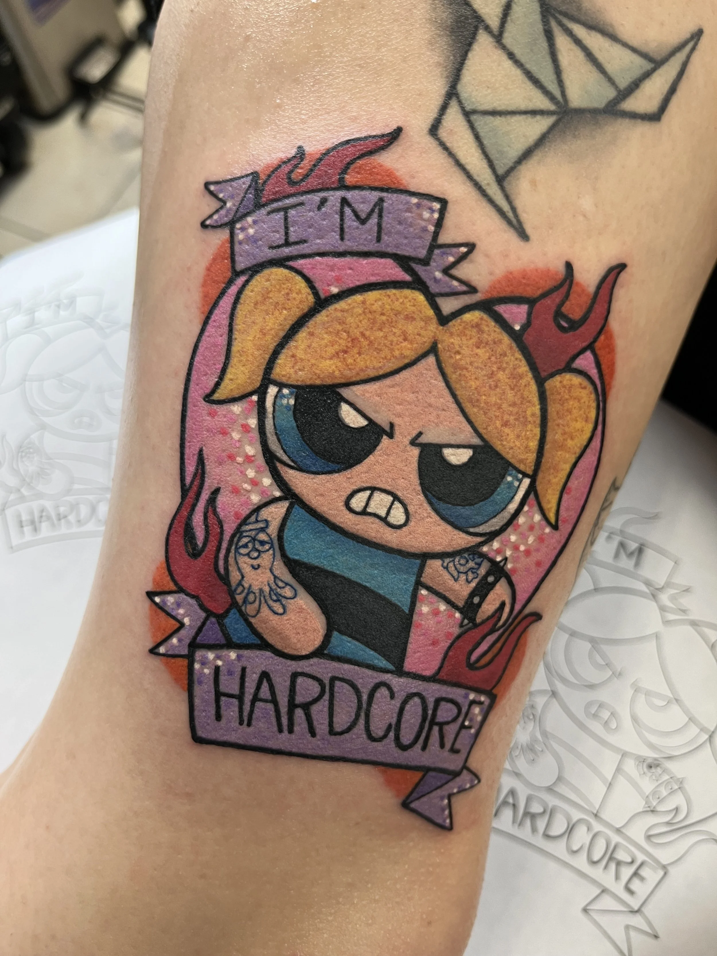 Bubbles Powerpuff girls kawaii tattoo