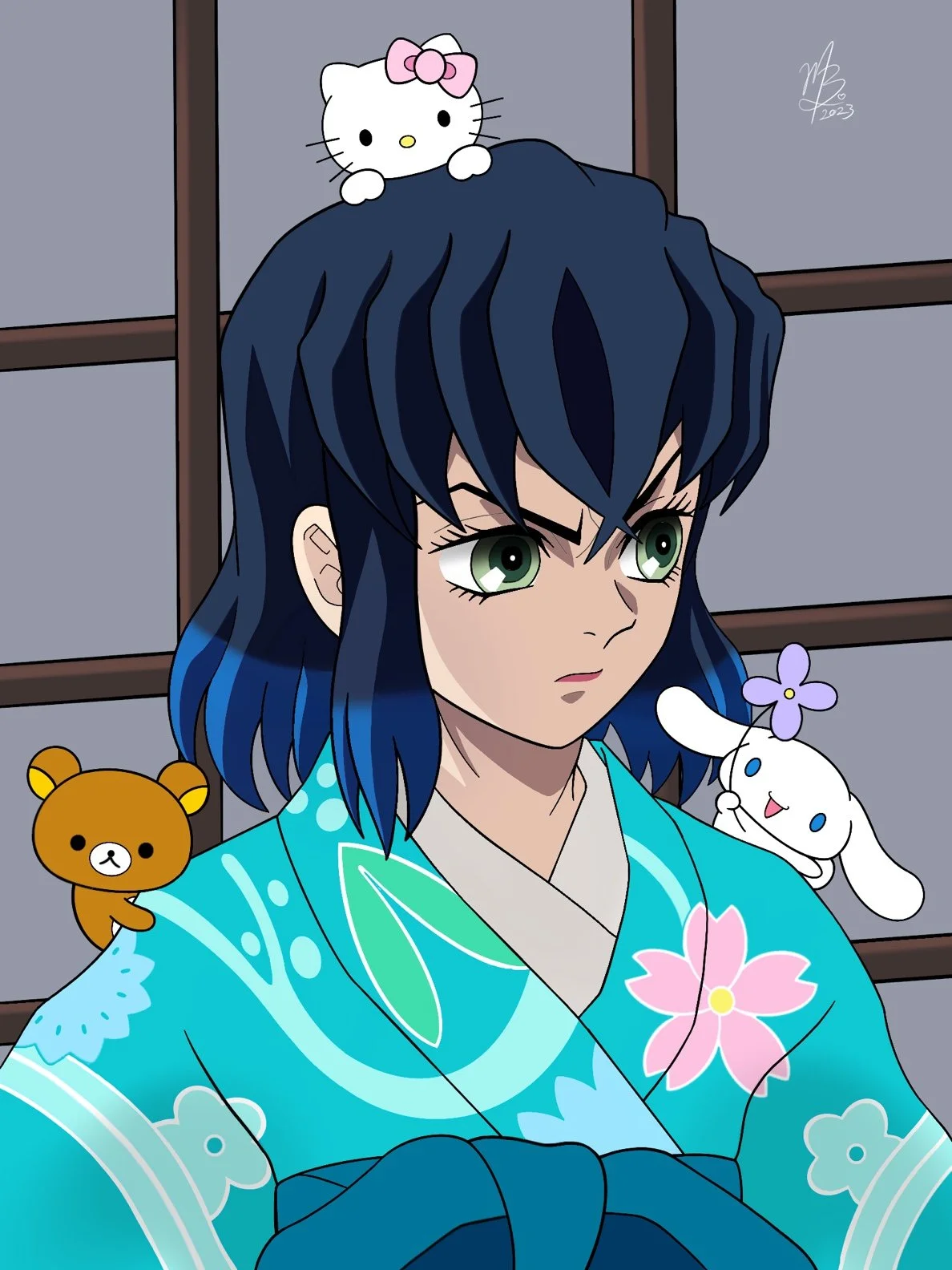 Demon Slayer fanart, Inosuke Demon Slayer fanart, kawaii Inosuke, cute Inosuke