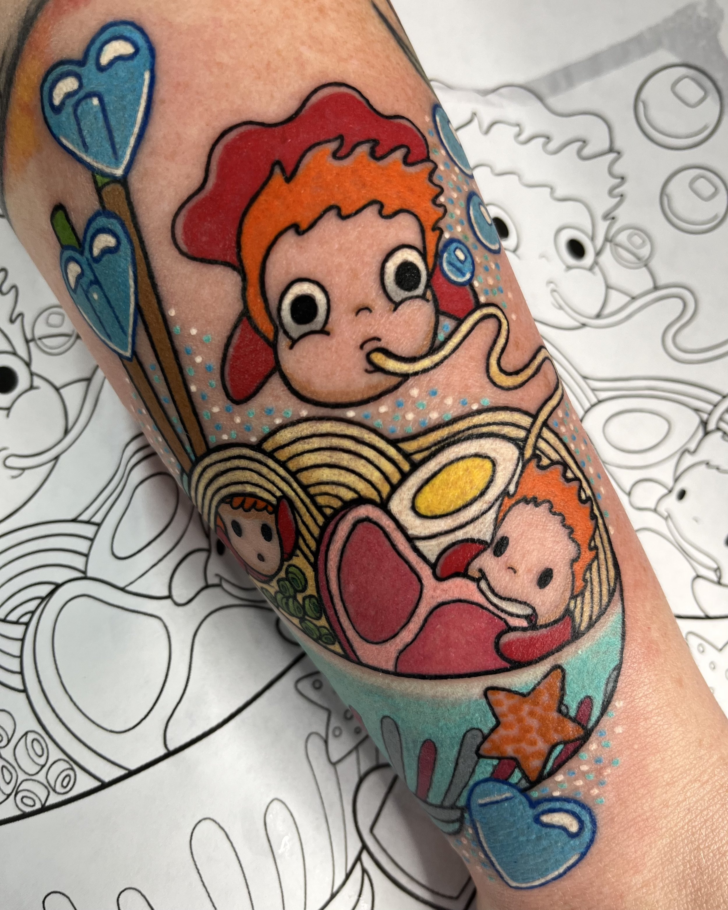 Ponyo Studio Ghibli anime kawaii tattoo