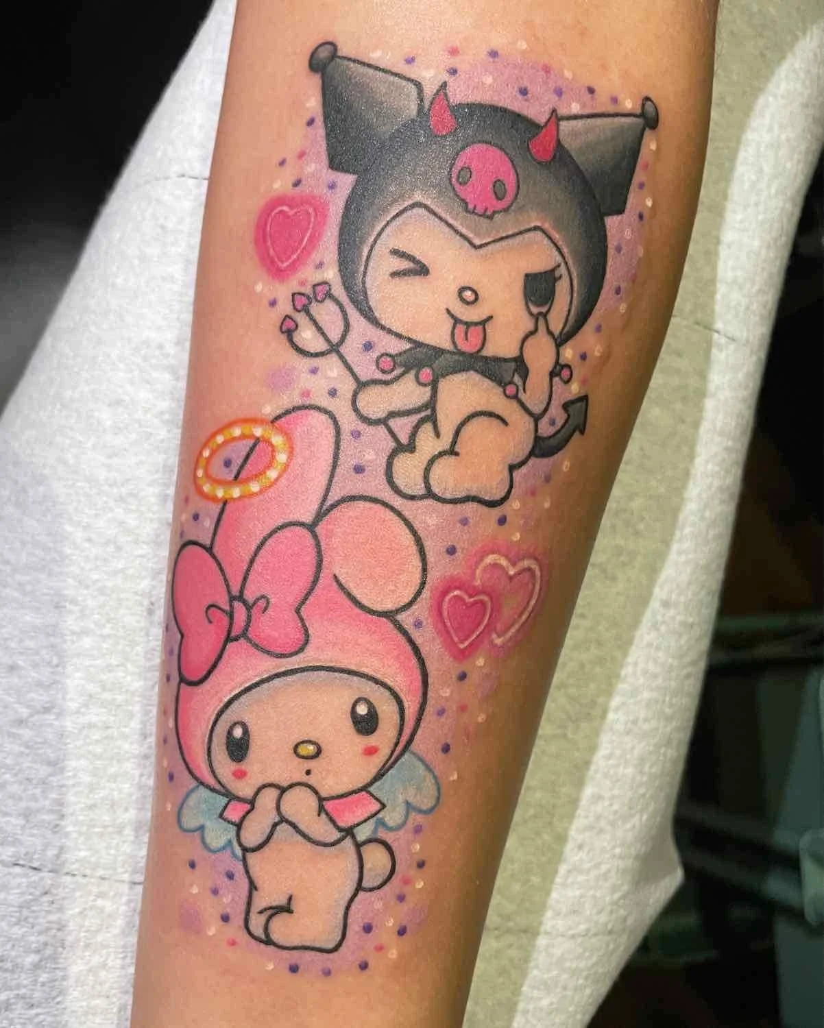 my melody and kuromi cute kawaii tattoo