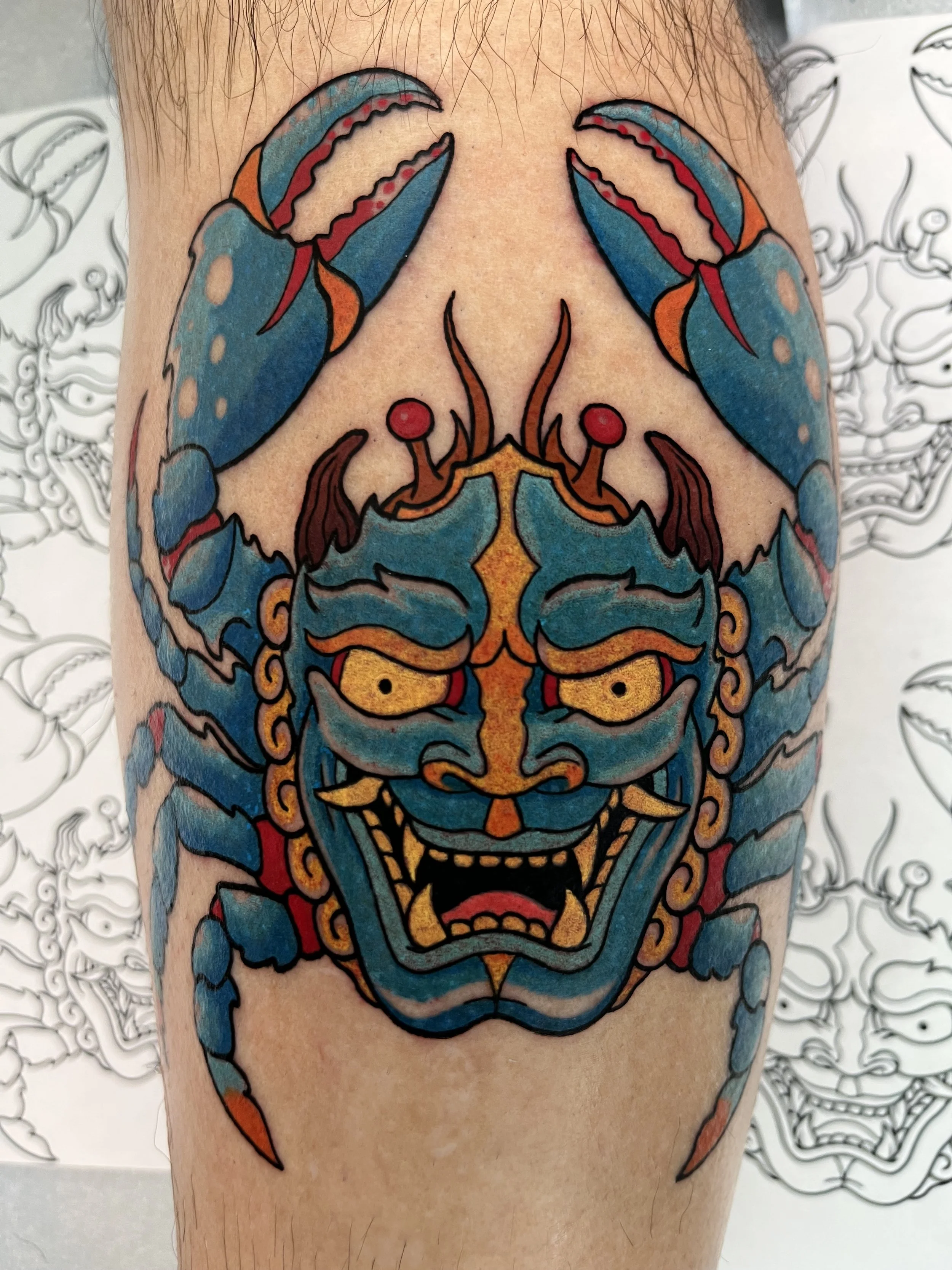 Japanest style Heikegani crab tattoo