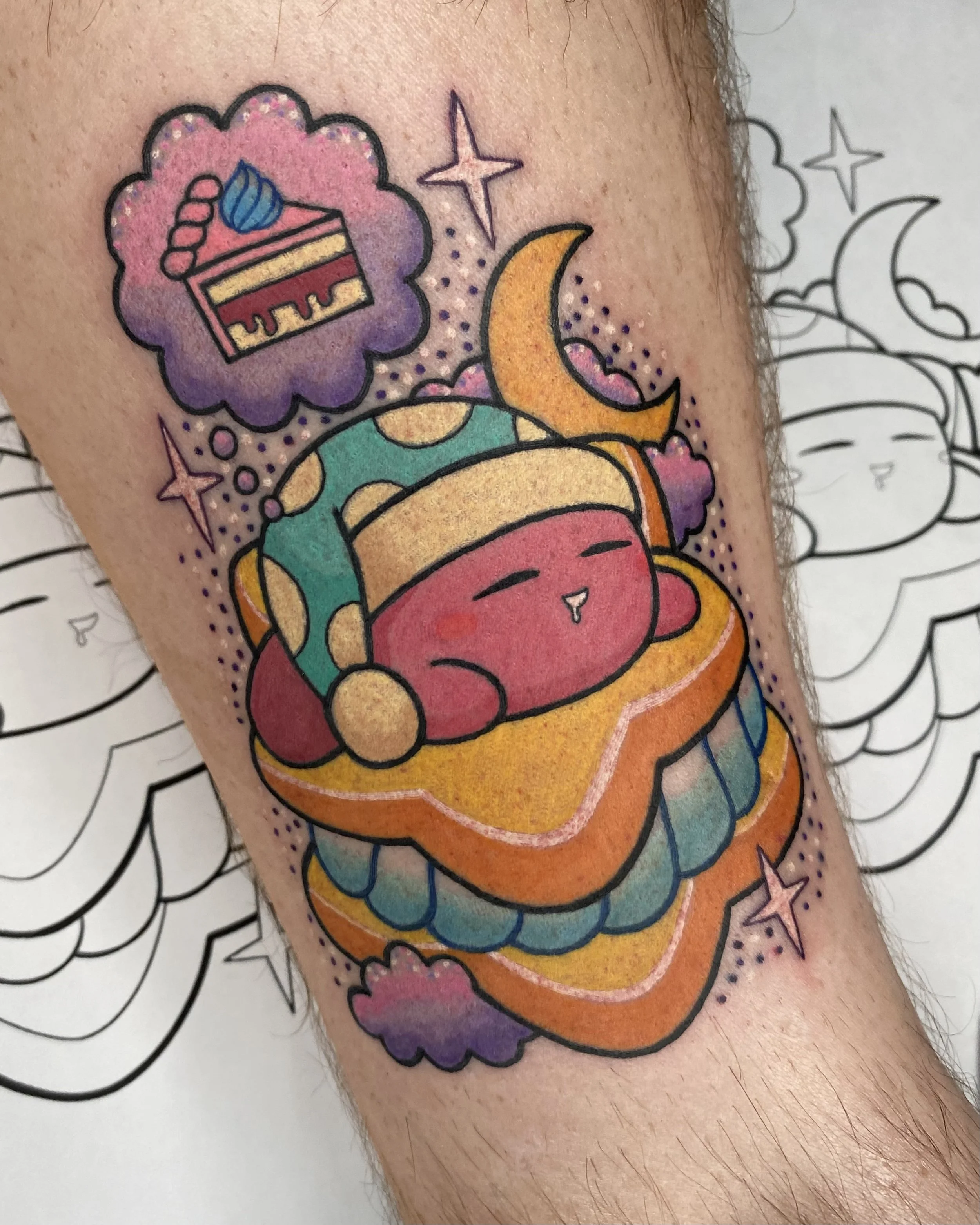 kirby kawaii macaron video game tattoo