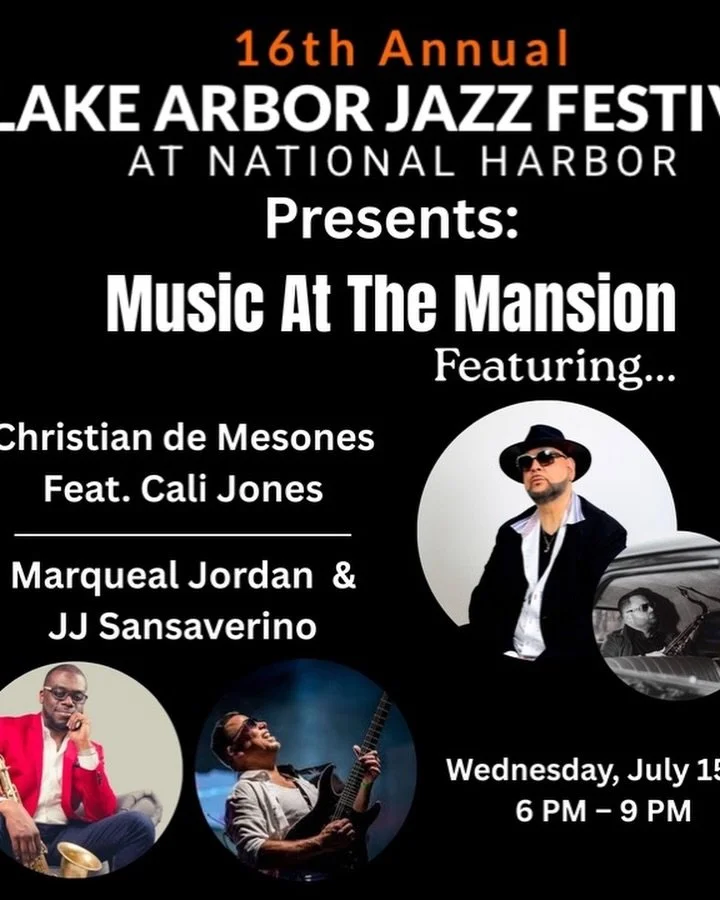 @marquealjordan @jjsansaverino @christiandemesones and yours truly are set to light the stage on fire 🔥 at @lakearborjazz opening night! Get your tickets now!