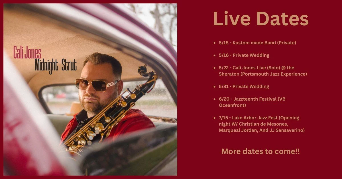 Updated list of my live performances!! 

Visit www.Calijonesmusic.com for ticket links and more!