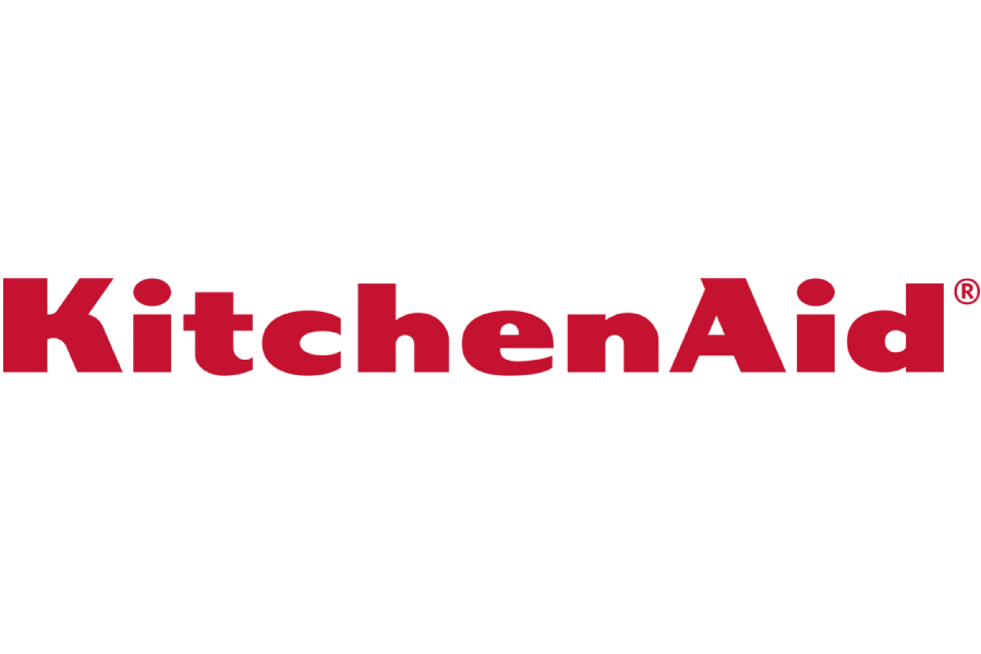 The KitchenAid logo with a red and black color scheme on a white background.