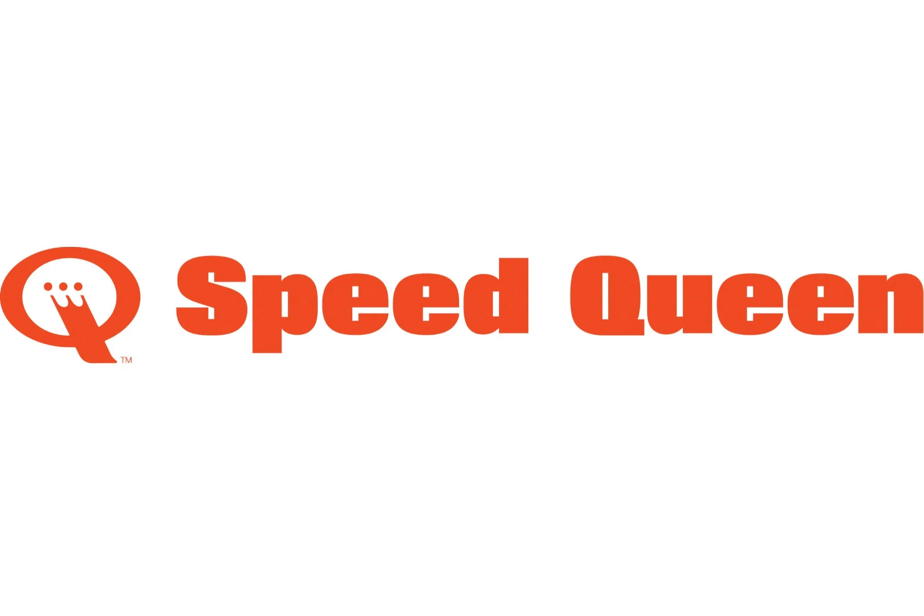 Speed Queen logo with a stylized 'Q' and the brand name in bold orange letters.