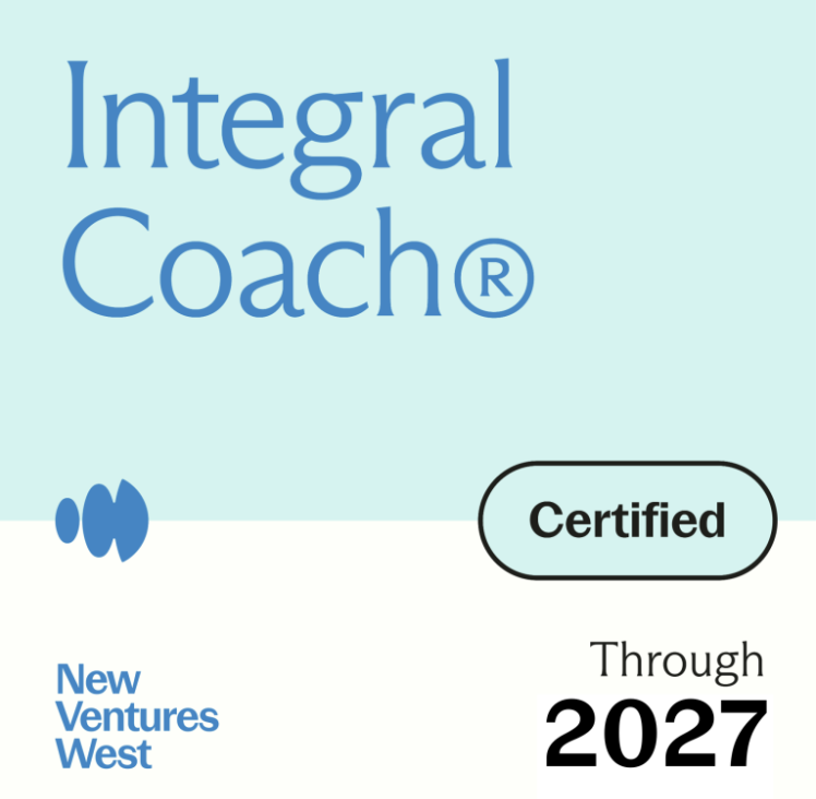 Certificate for Integrated Coach Certified through 2027 issued by New Ventures West with a light blue and white background.