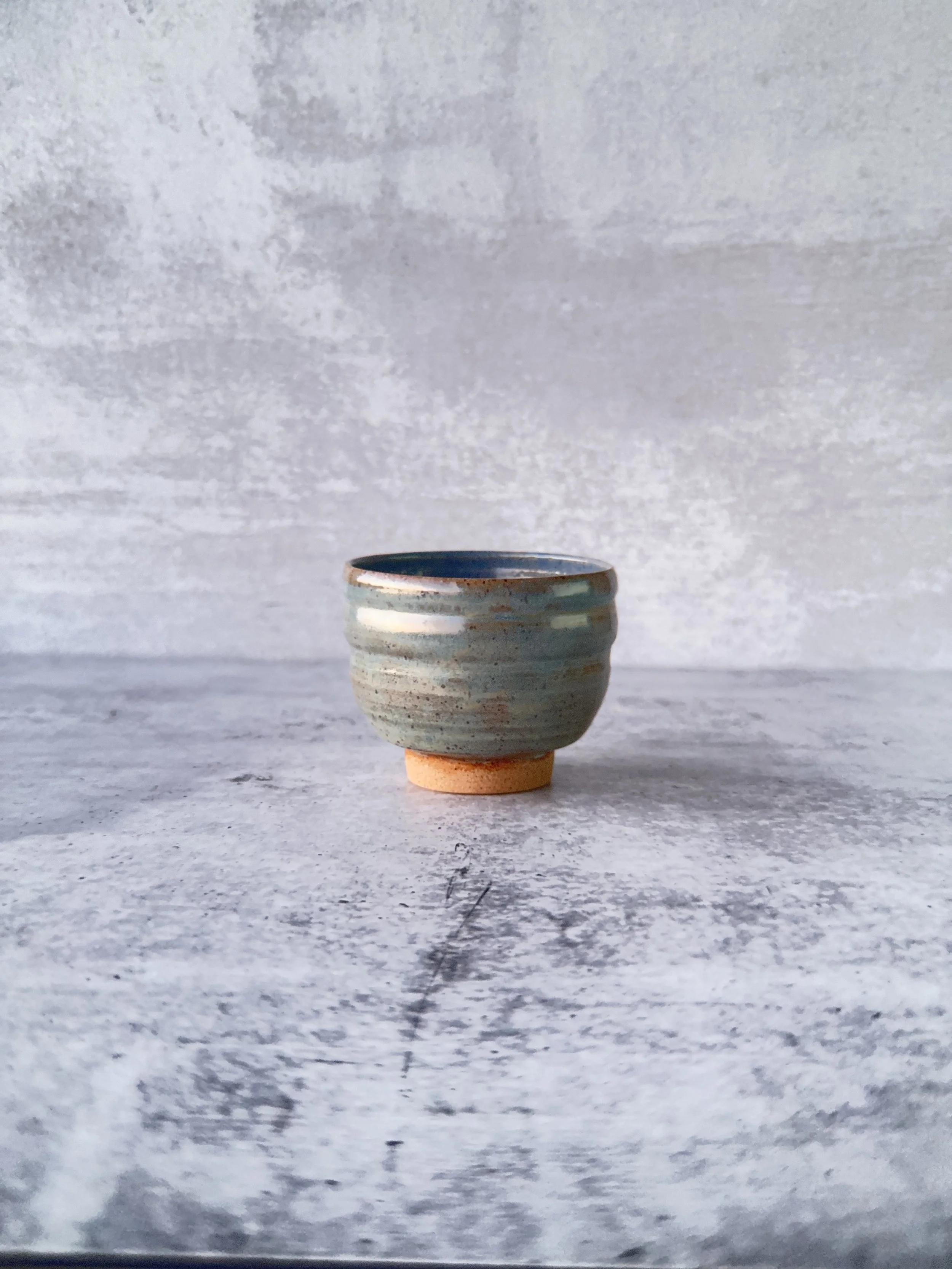 Wavy Blue Tea Bowl