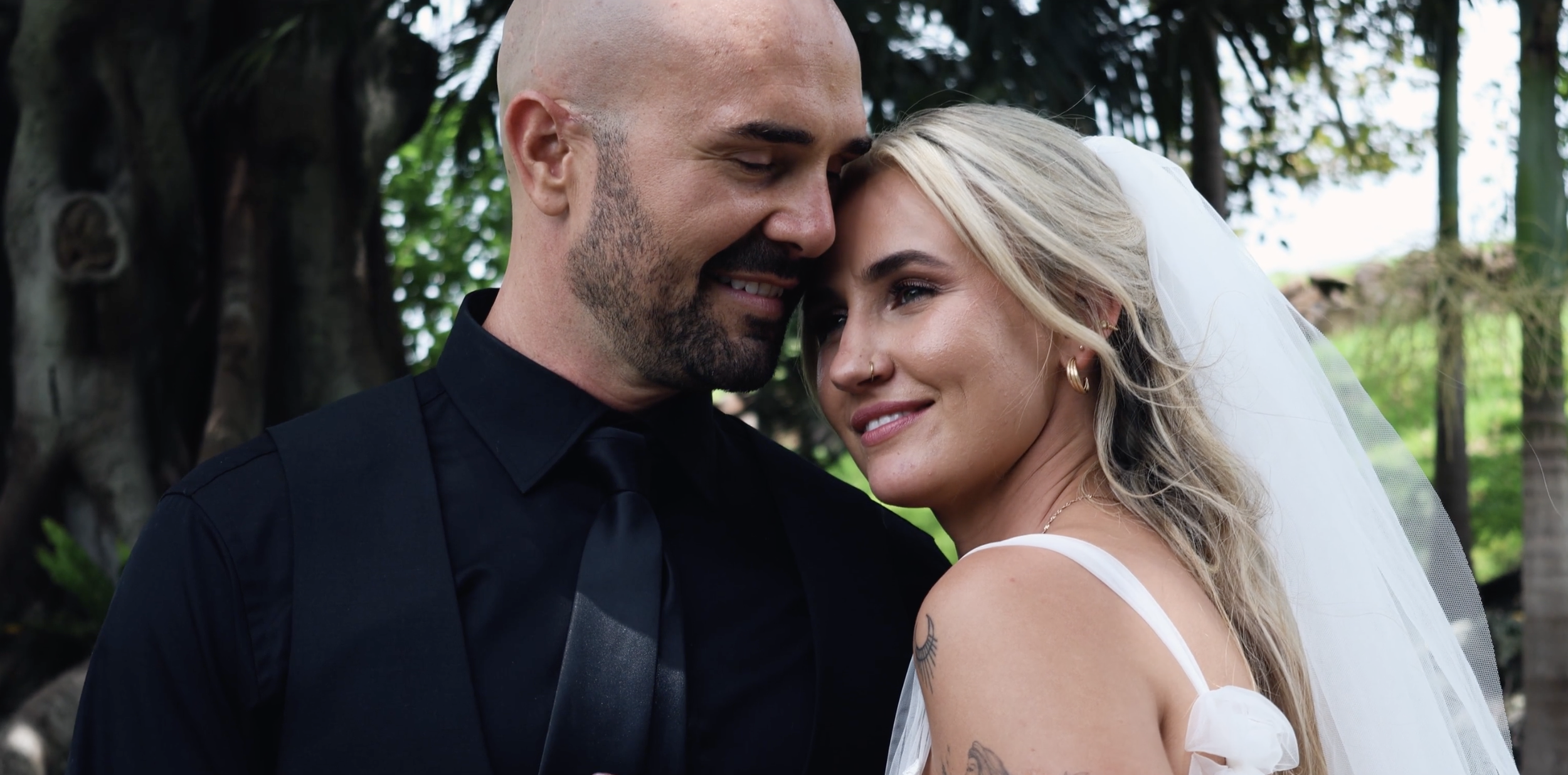 Bride and groom sharing a quiet moment in a South Coast NSW wedding film