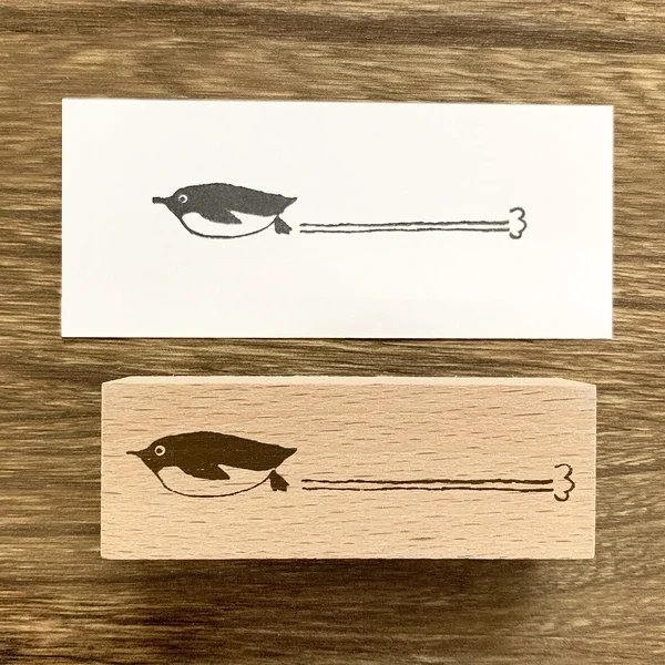 Wooden stamp: Slippery Penguin