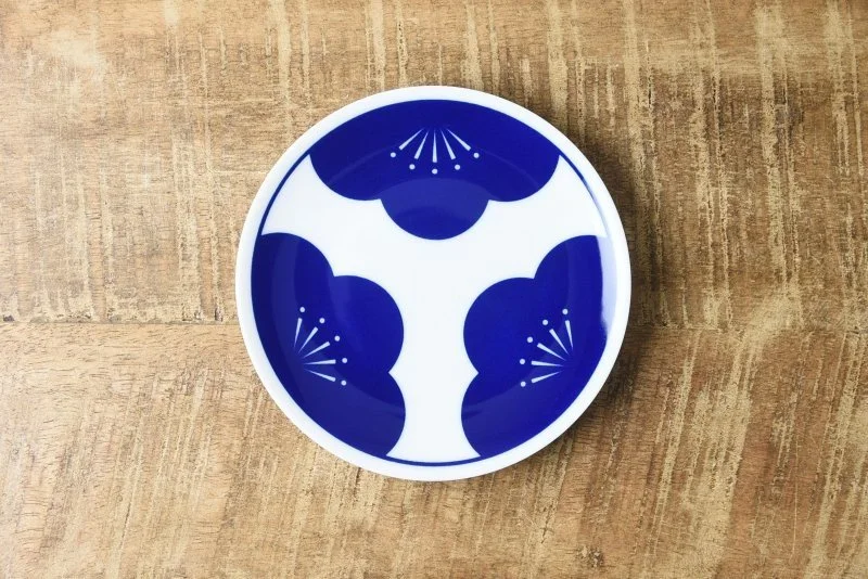 Small Plate- Plum Design (Mino Ware)