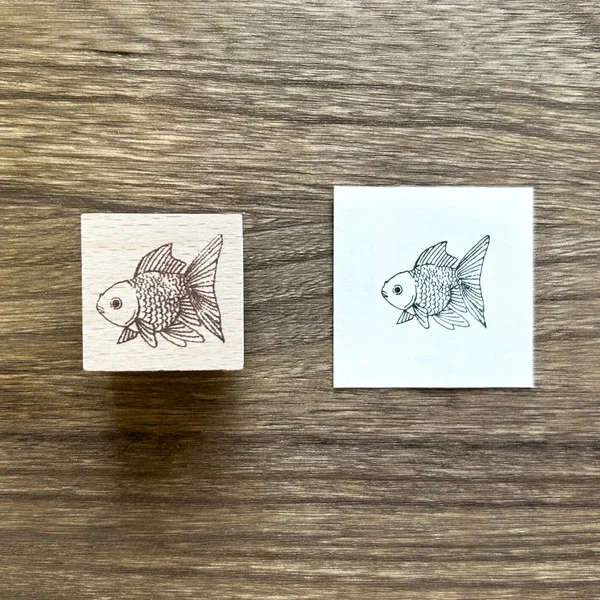 Wooden stamp: Goldfish