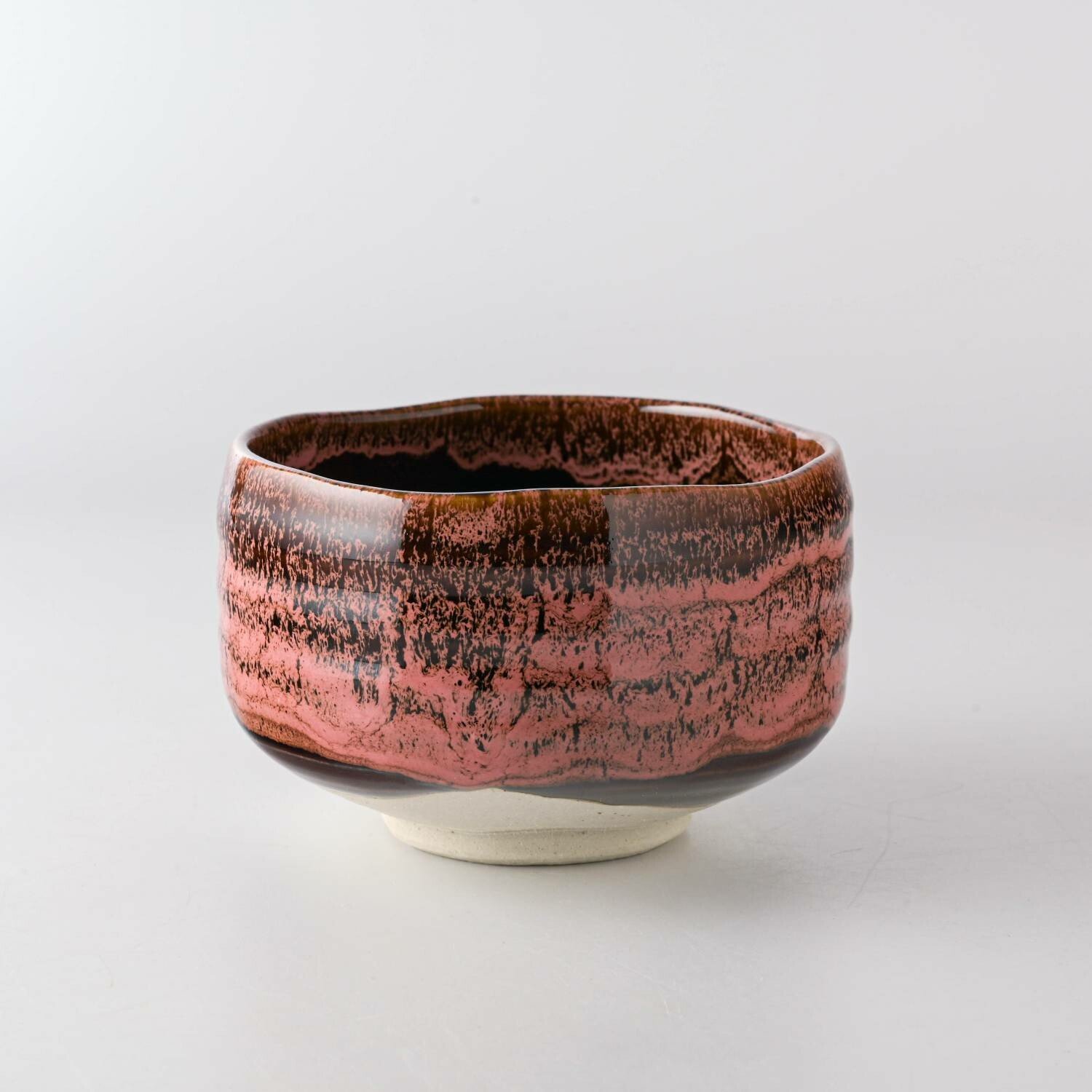 Large Red Glazed Matcha Bowl (Mino Ware)