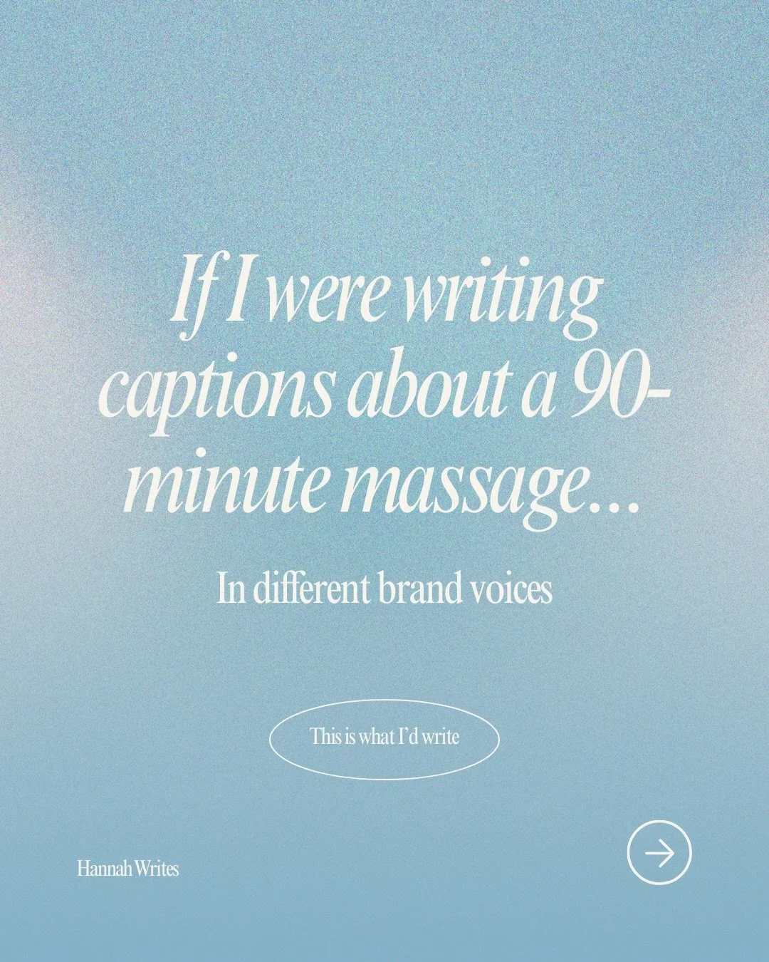 Copy isn&rsquo;t a one-size-fits-all. 

each slide sells the same service, but in a totally different voice. That&rsquo;s how your content can sound like you, or your brand, while still converting. 

tired of captions that feel off-brand or flat? I c