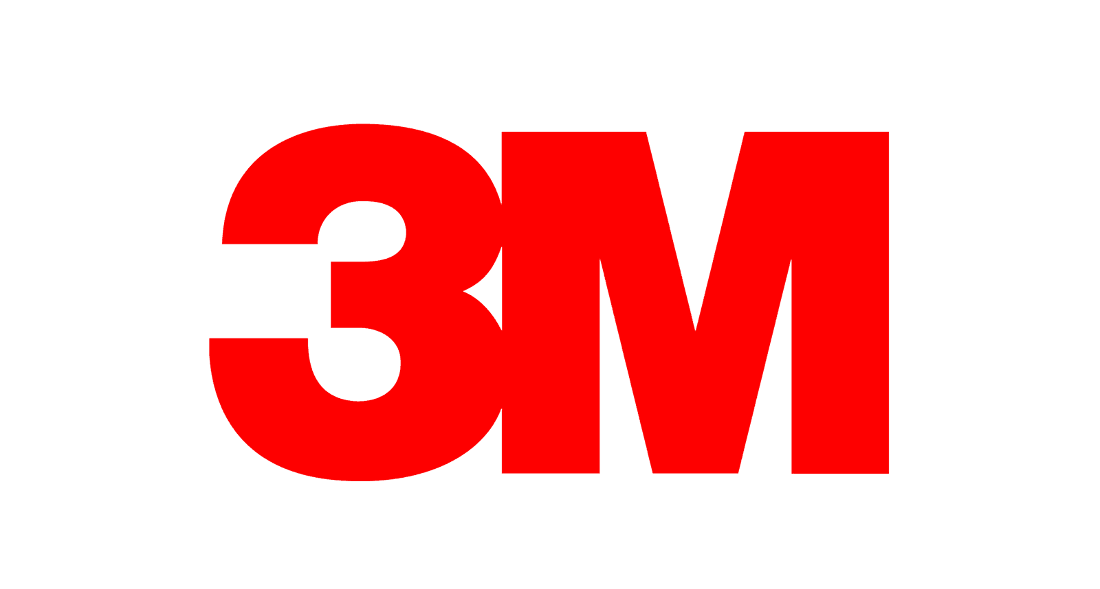 Red 3M logo on a black background