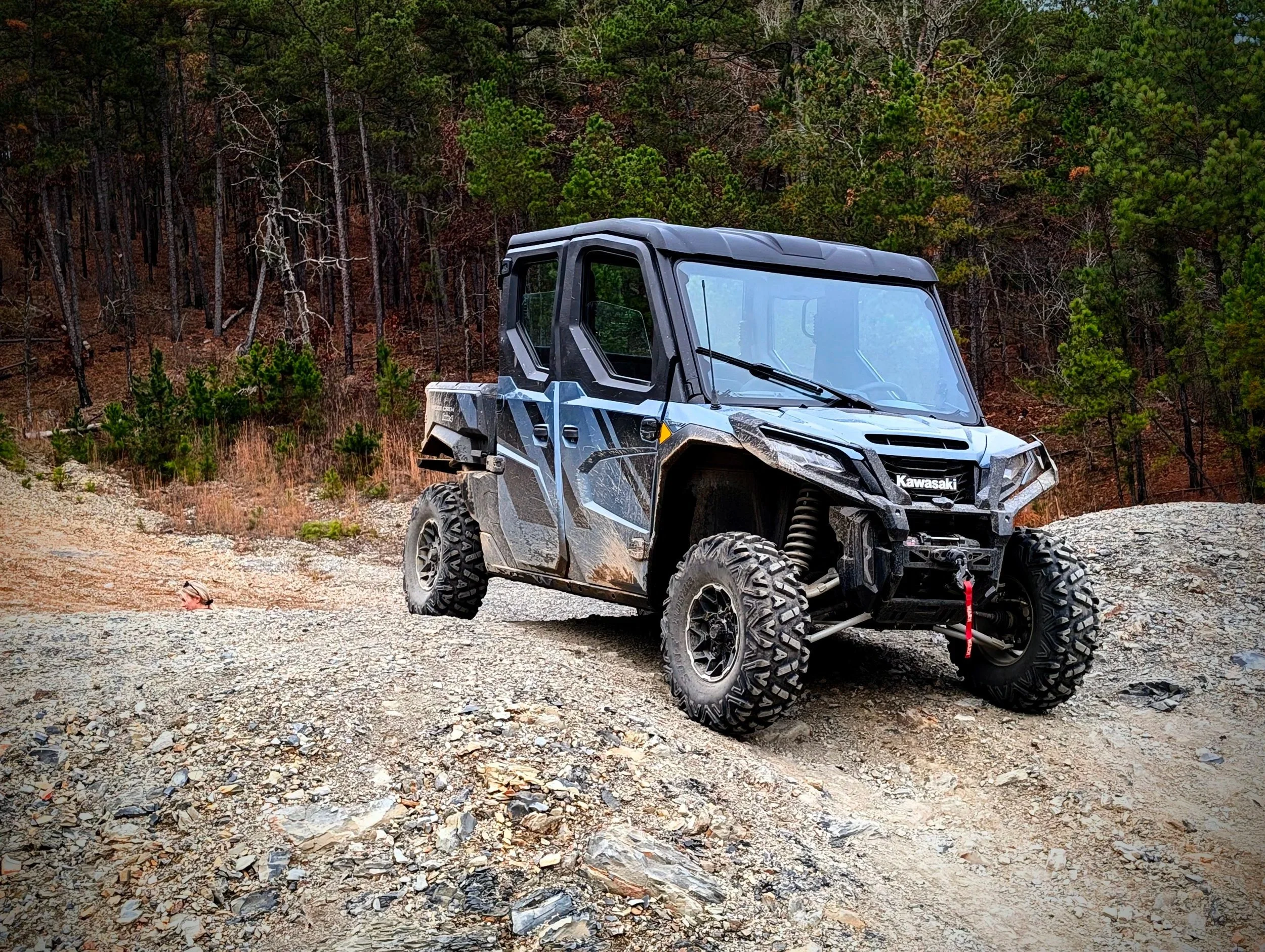 Kawasaki Ridge fitted with BillyFab stake pocket covers.