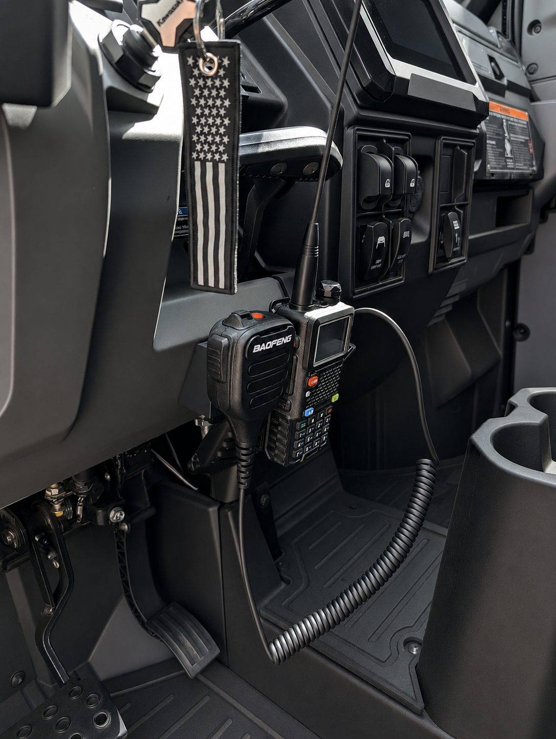 Kawasaki Ridge Dash Radio Holder - RIGHT DASH - WITH Mic Slot
