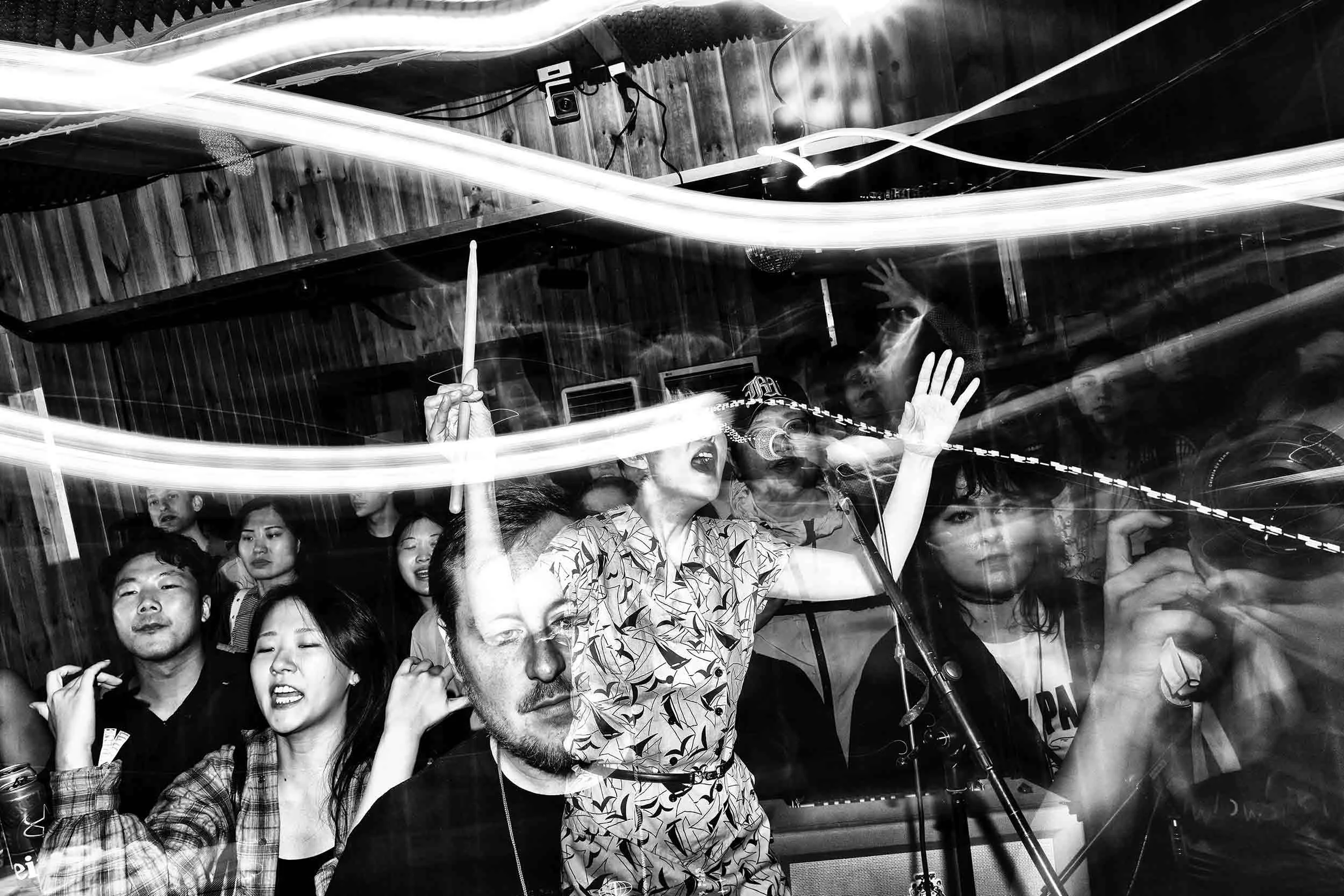 Black and white photo of a music conductor.