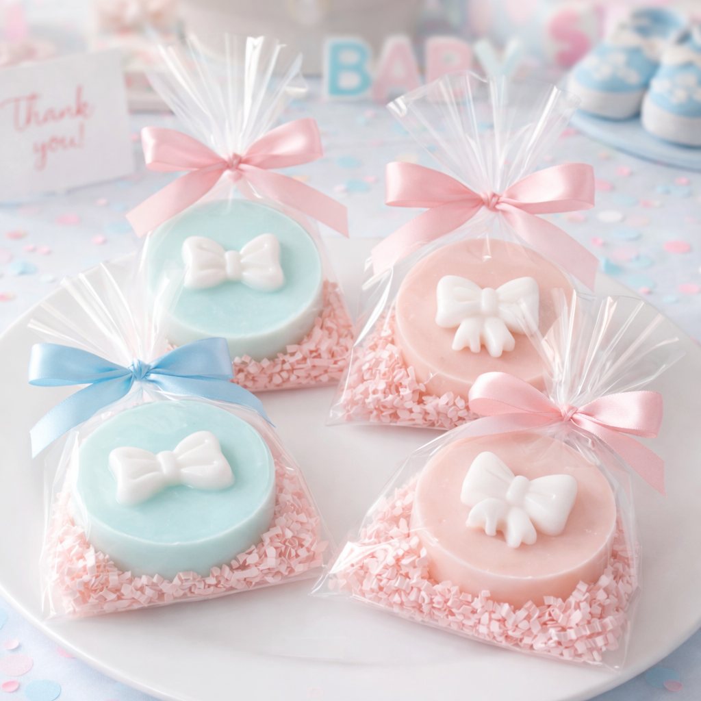 Charming Bow-Themed Baby Shower Soaps