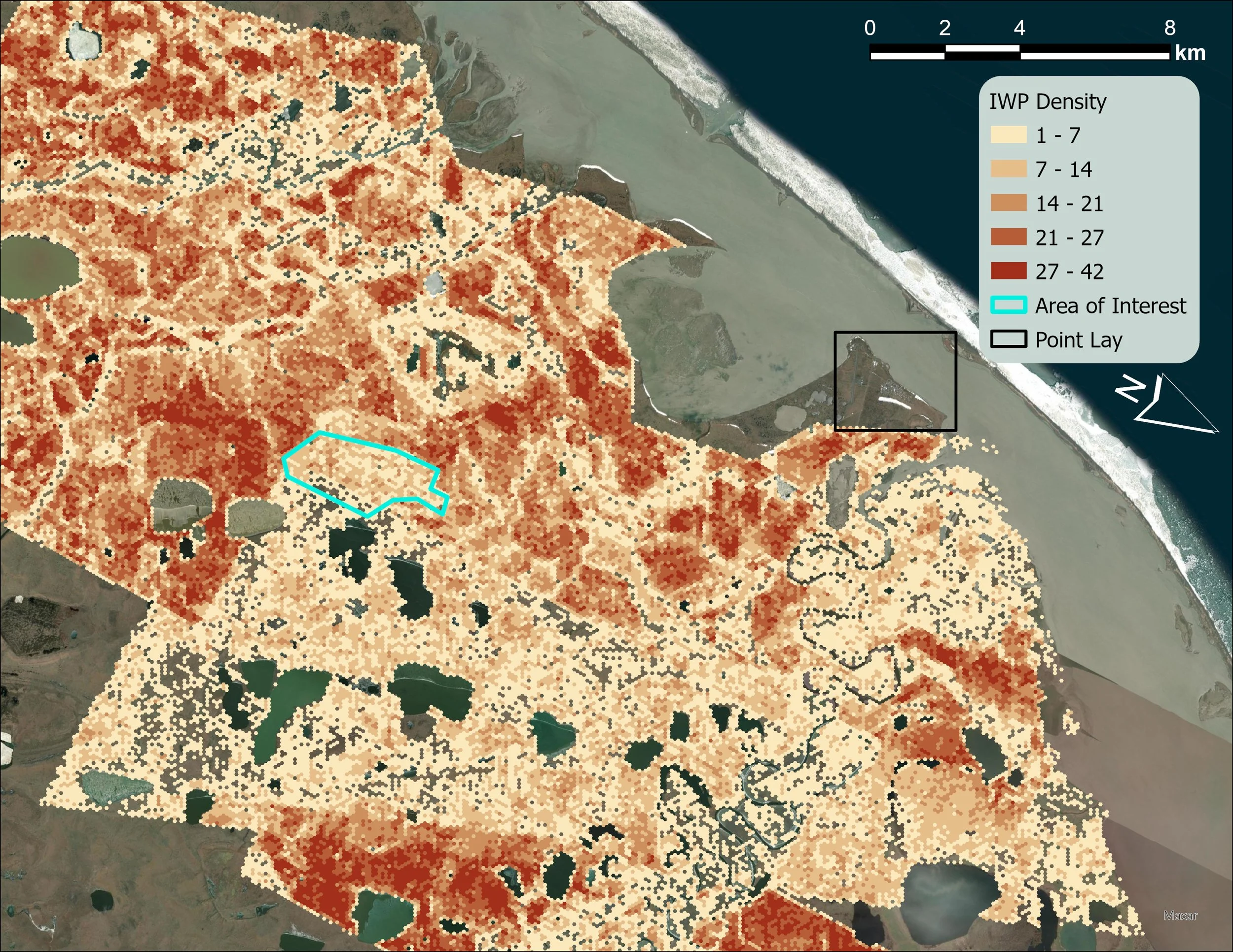 Point Lay, Alaska ice-wedge polygon density map