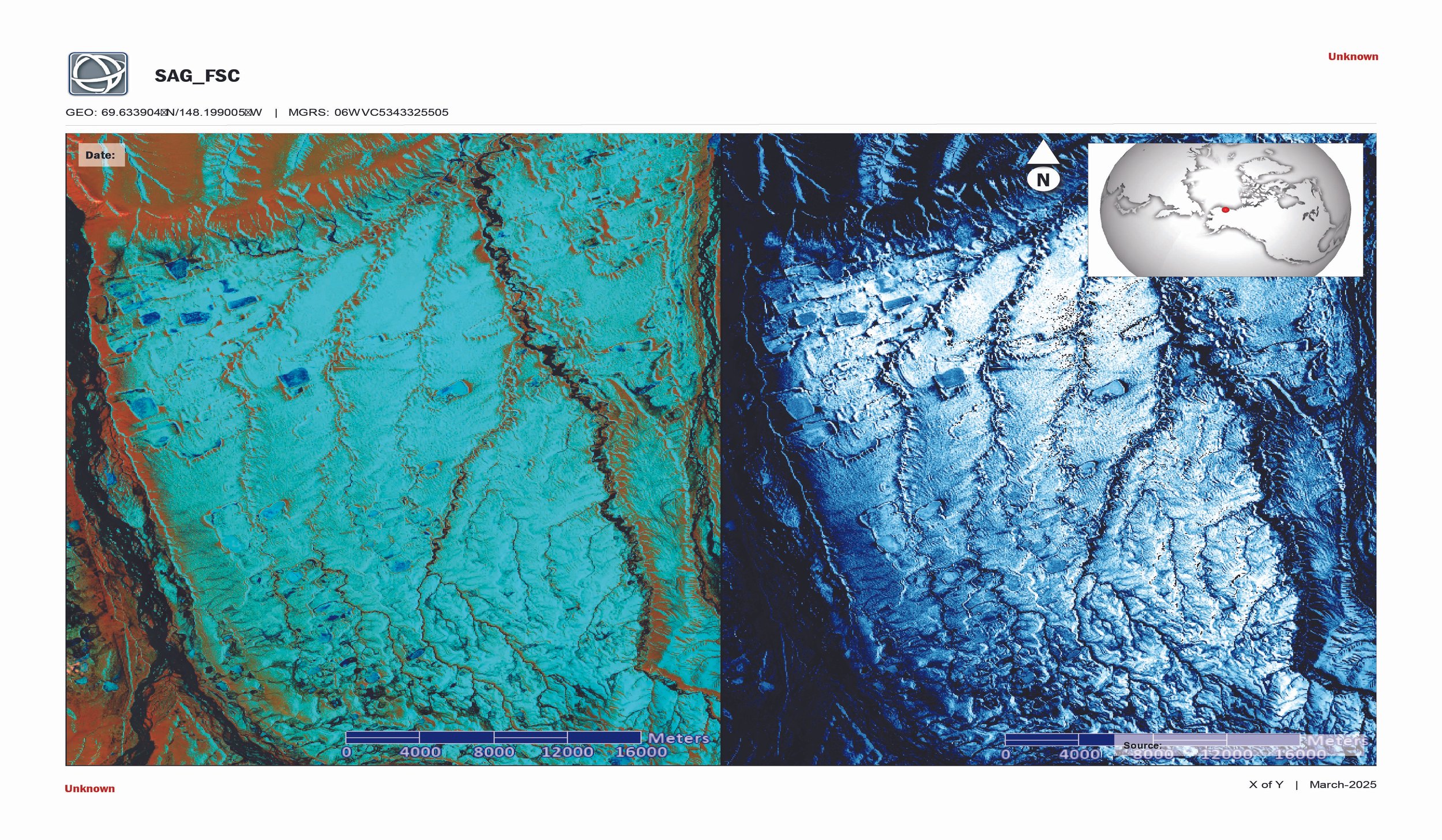 Identifying areas with snow drifts and interesting geological features