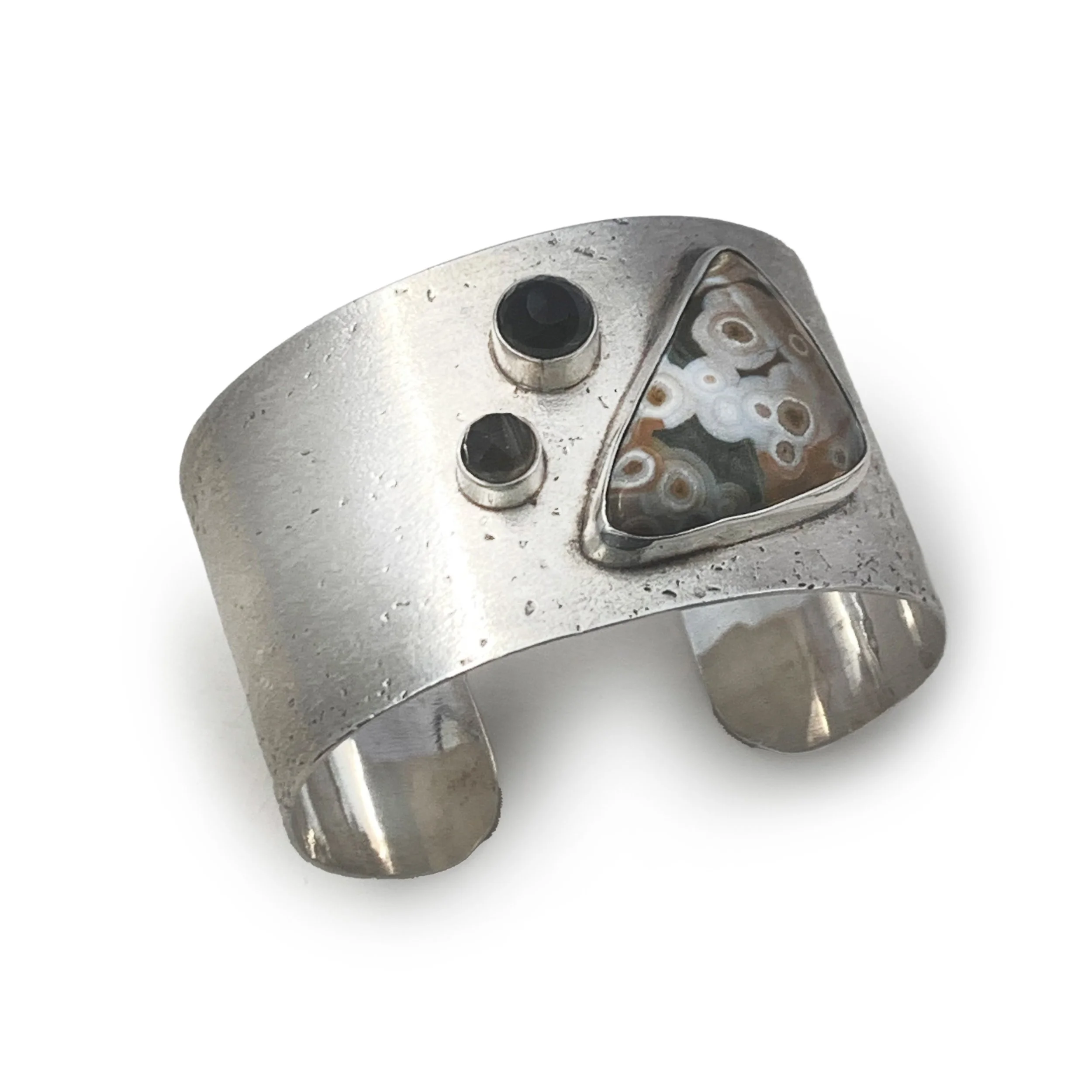 Sterling Silver Ocean Jasper Statement Cuff Bracelet