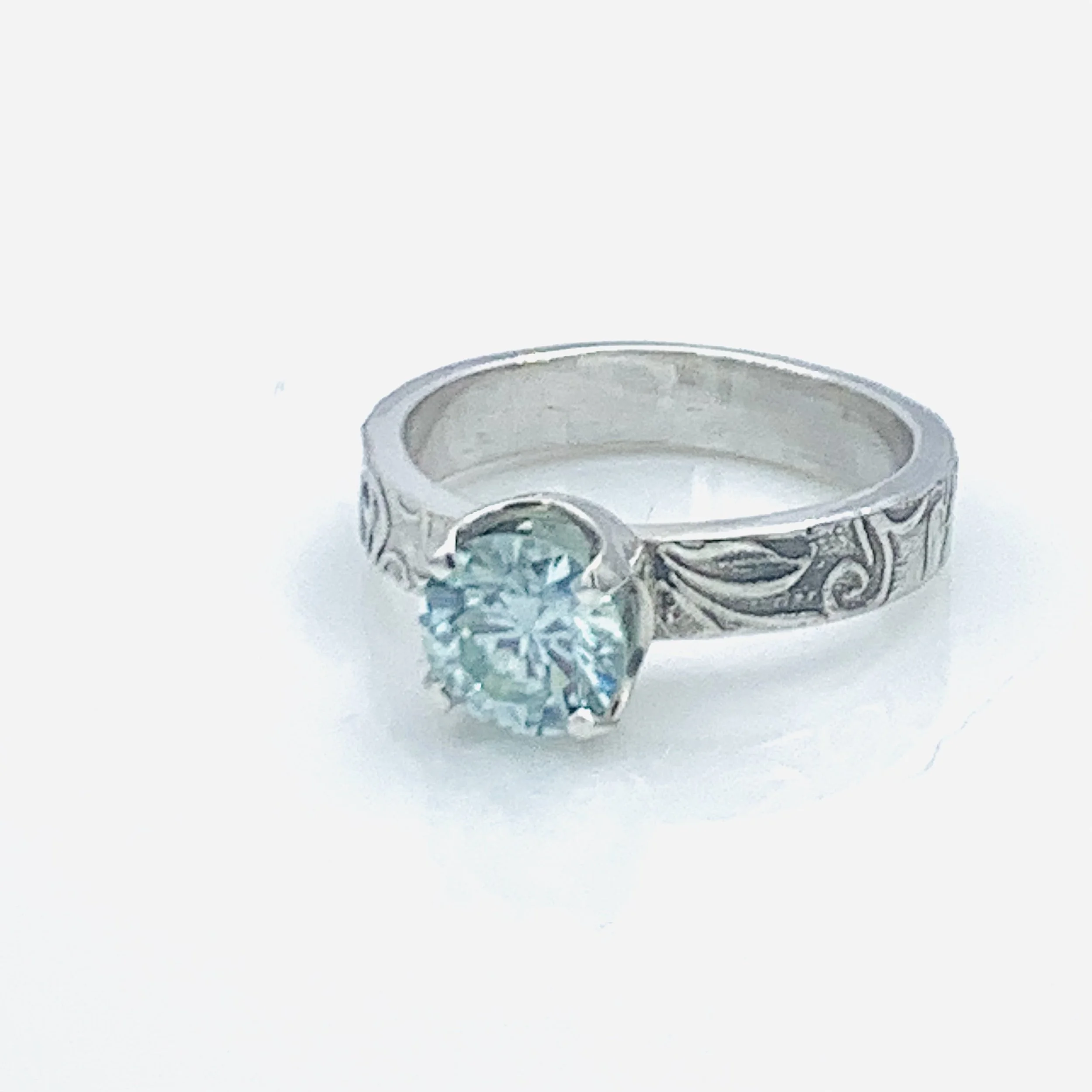 Sterling Silver 3 carat Solitaire Moissanite Ring