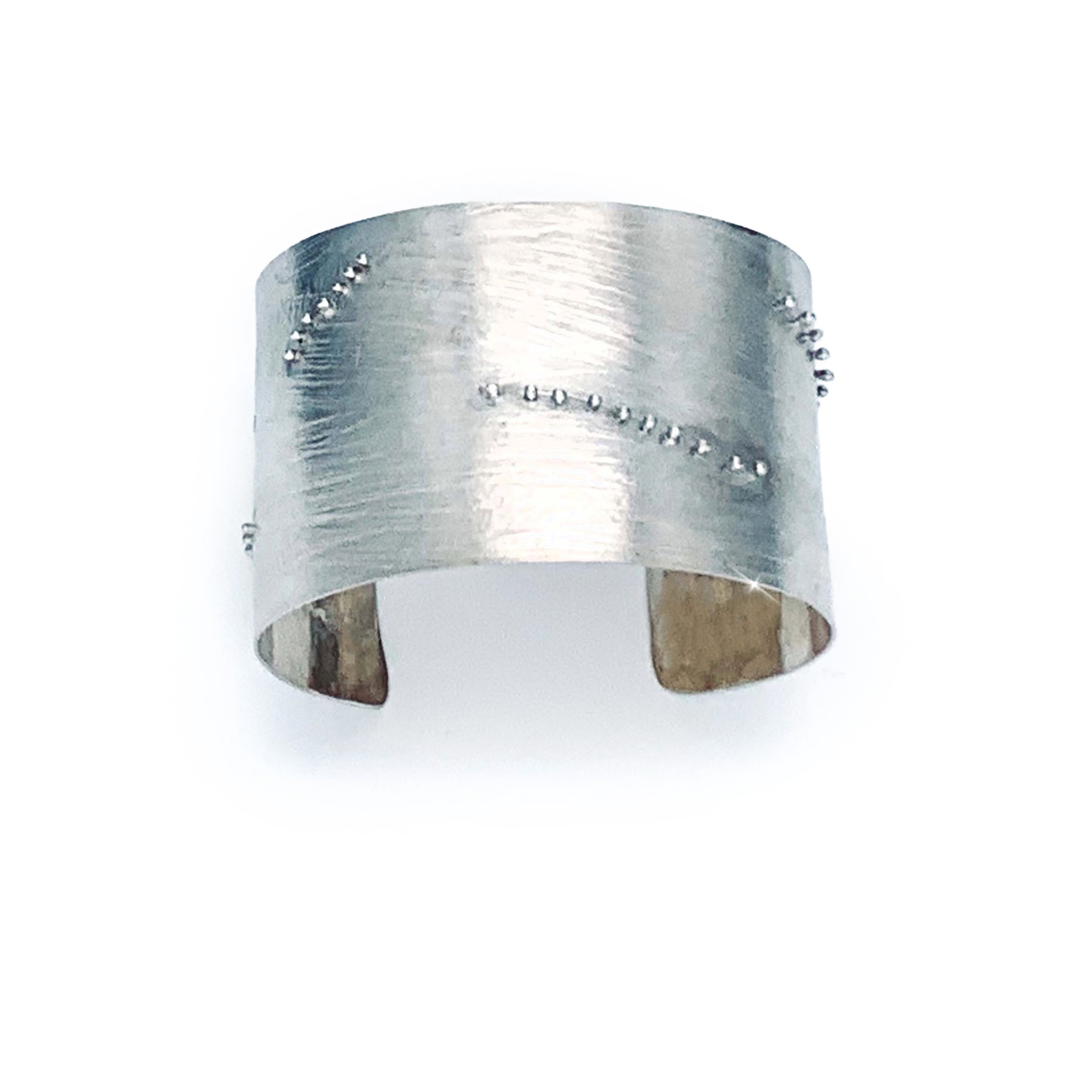Statement, brushed finish sterling silver cuff bracelet