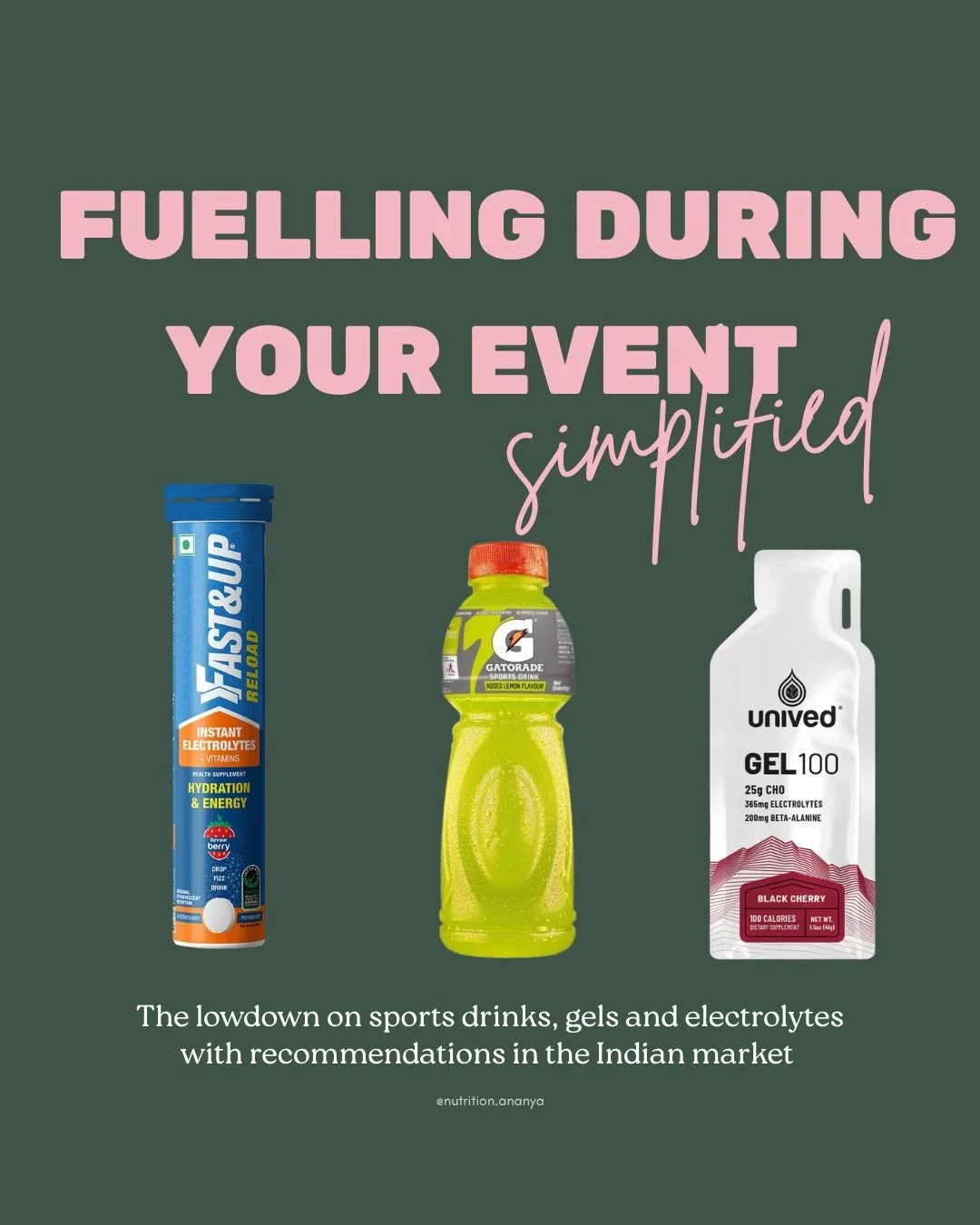 Gels, electrolytes, sports drinks - you&rsquo;ve seen them being used. But do you actually know which one you need, when, and why? Swipe through for a simplified guide. 

Save this before your next event and share it with a training partner who needs