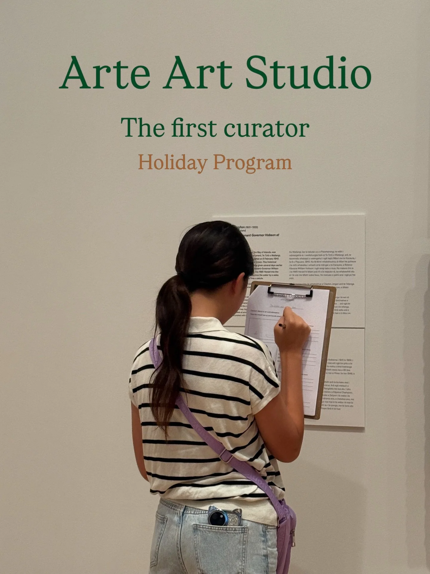Arte Art Studio

Term 01 Holiday program
The first curator

Youth 5 - Youth 13

#nzart #newzealand #auckland #aucklandart #aucklandnz