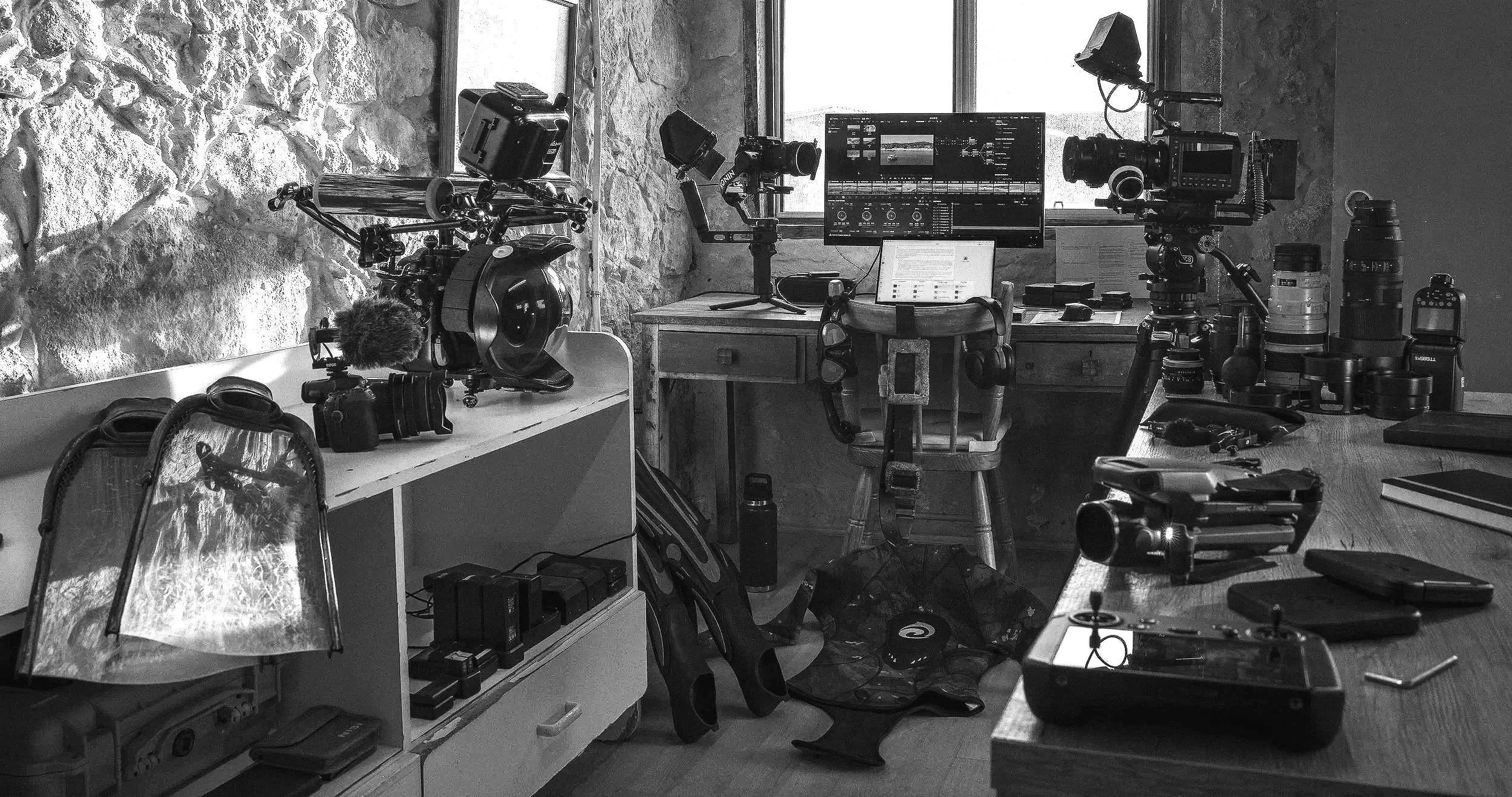 Film production equipment.  Cinema Camera.  Drone.  Underwater.  Nauticam.  Editing.  Natural History.  Gear.