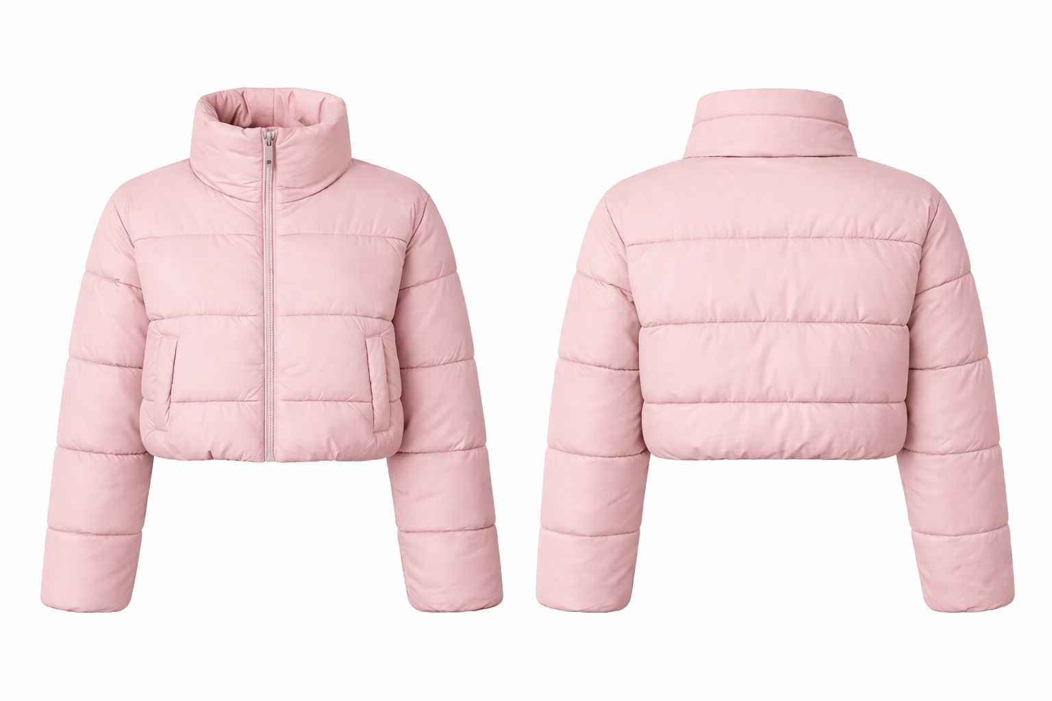 Pastel pink puffer jacket displays.png