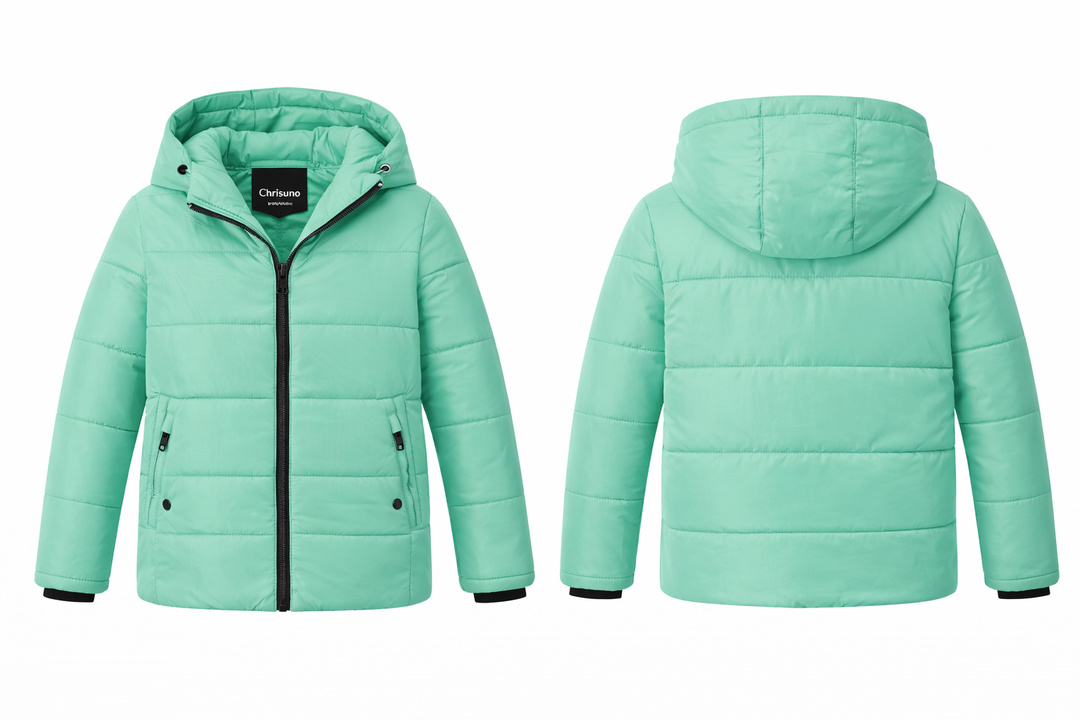 Children's mint green puffer jacket.png