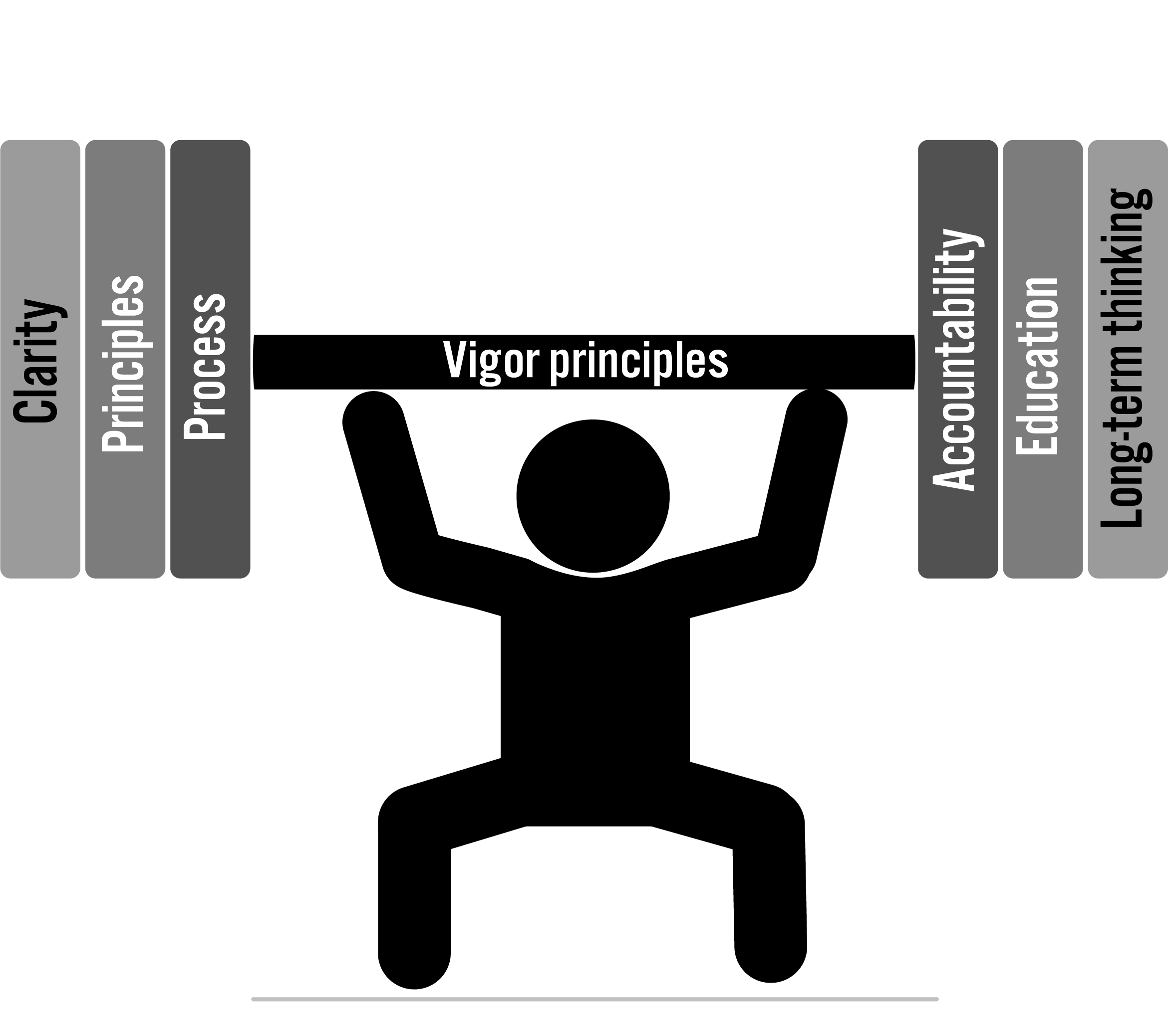 A bar chart displaying the importance of different tools for improving literacy among adults, including graphic organizers, phonics, and vocabulary, with vigor principles in the center.