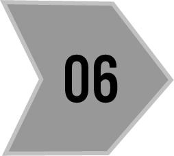 Gray directional sign with the number 06 in black
