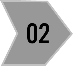 Gray directional road sign with black border and the number '02' in black.