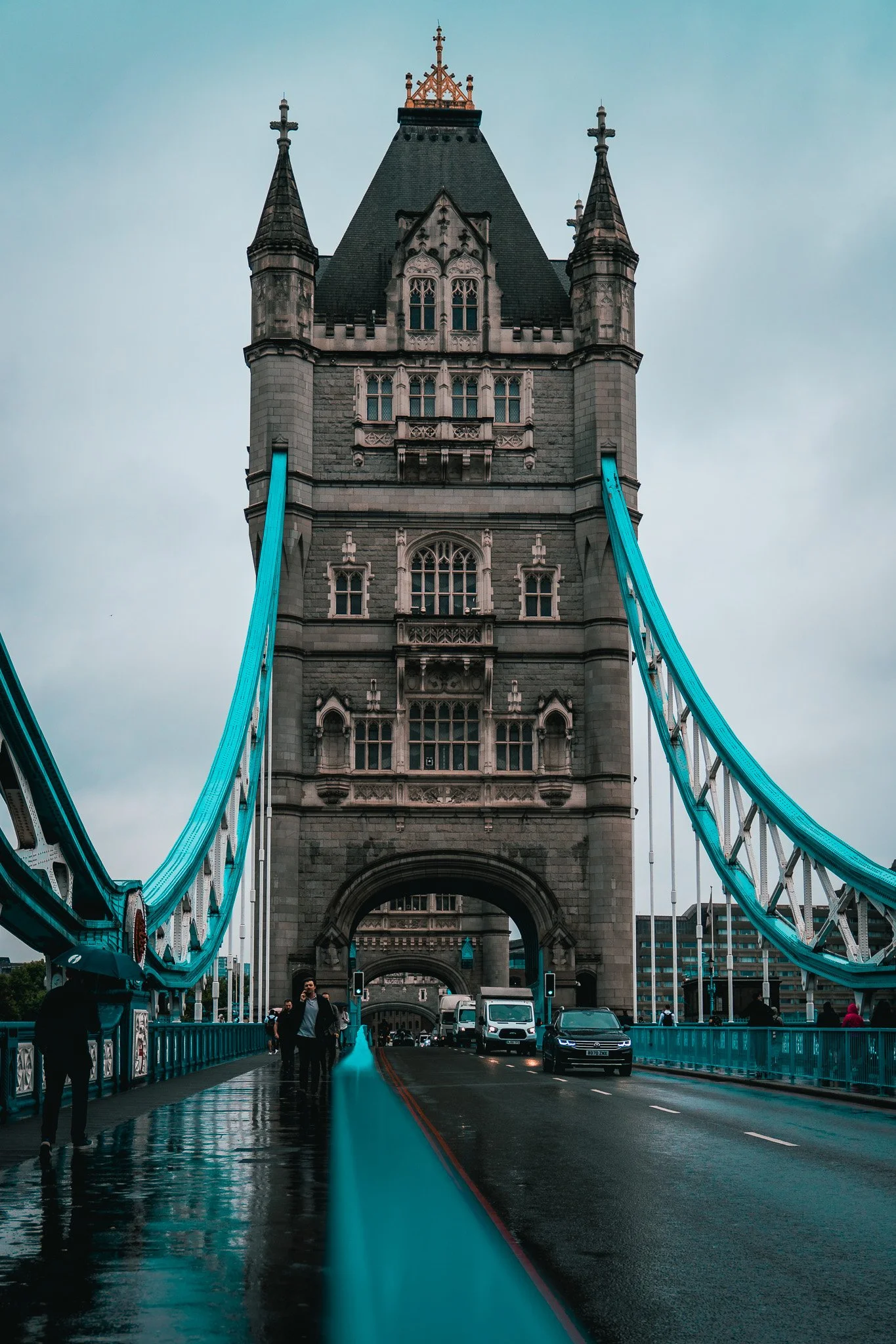 London Tower Bridge over the River Thames on a cloudy day