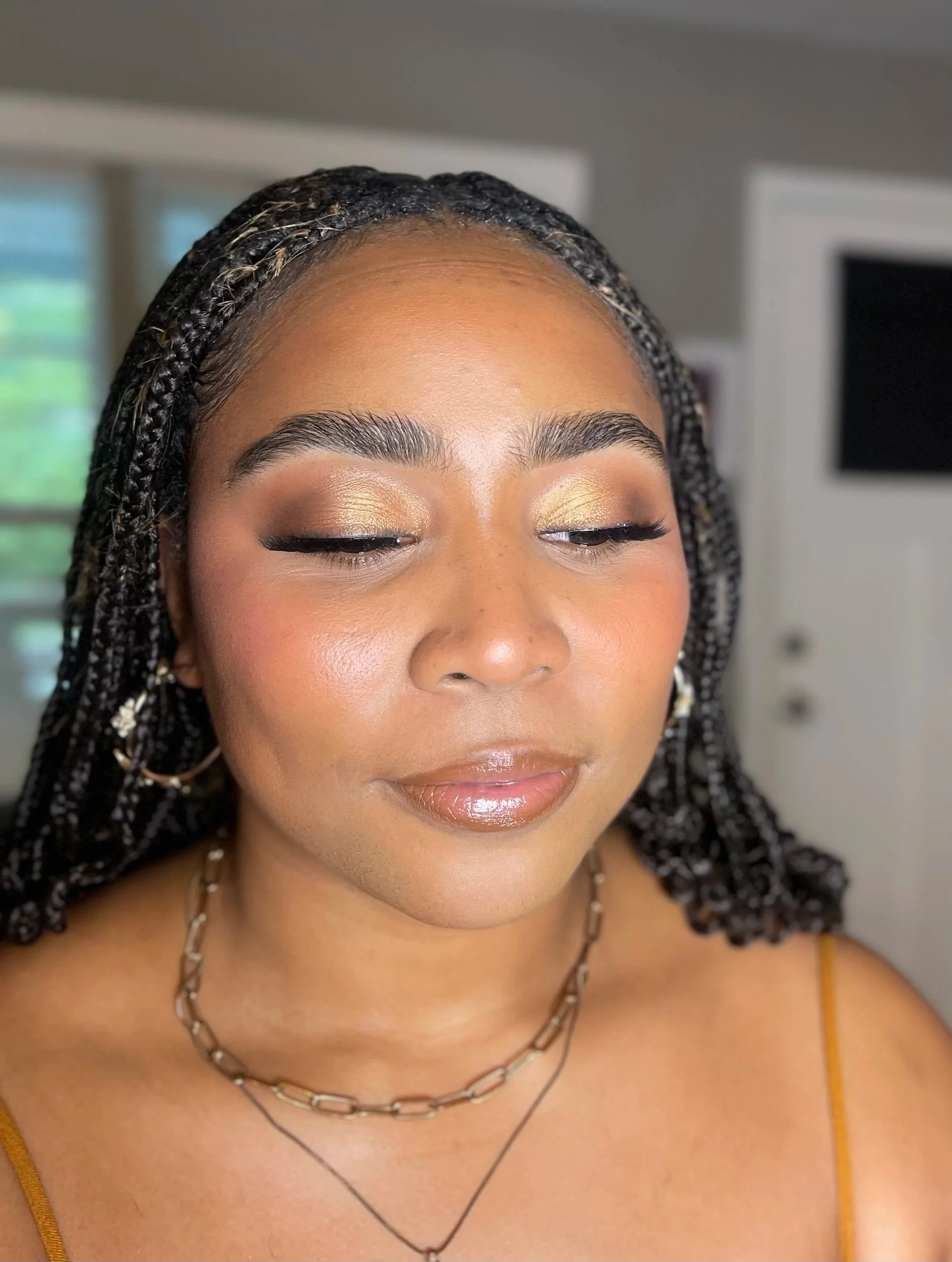 Jael wasn't a fan of blush but showing her what coral looked like on her gorgeous cheekbones made her reconsider! 