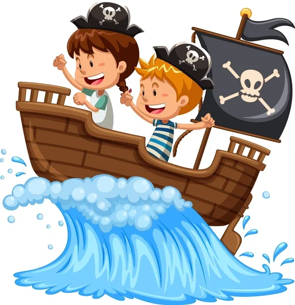 Des enfants jouent aux pirates