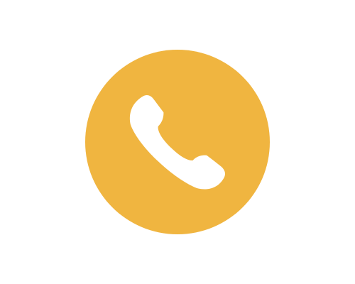 Yellow circle icon with a white phone receiver symbol.