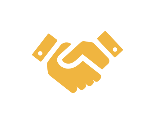 Icon of two hands shaking, representing agreement or partnership