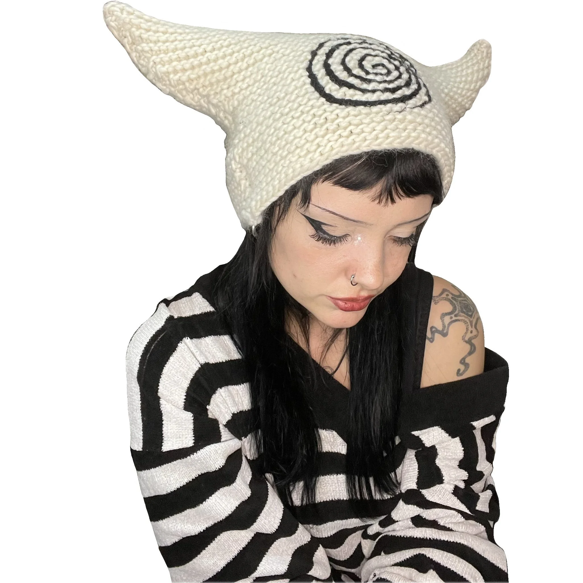 Spiral Viking Knit in White