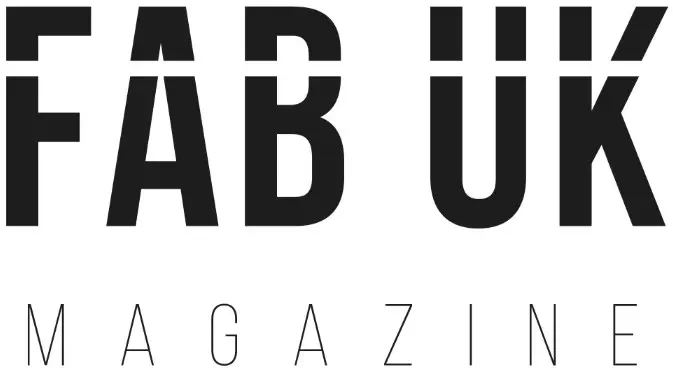 The image features the words 'FAB UK' in bold black capital letters at the top and the word 'MAGAZINE' in smaller, thin capital letters below.