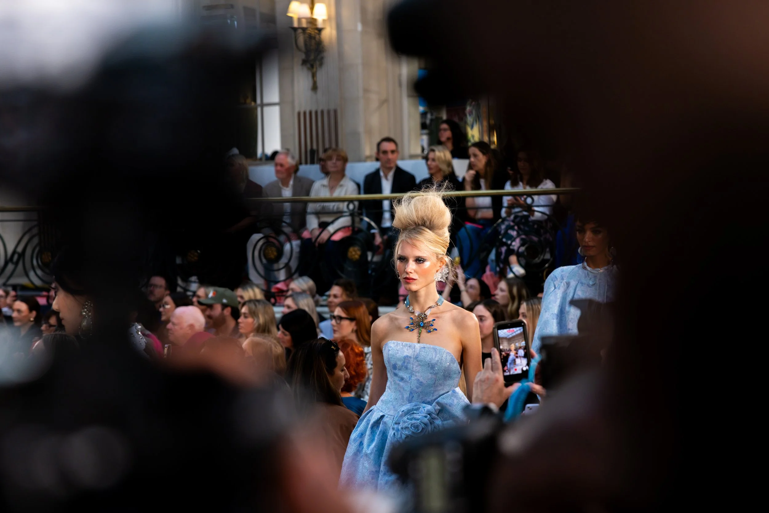 Runway fashion photography showcasing a designer collection during a fashion show